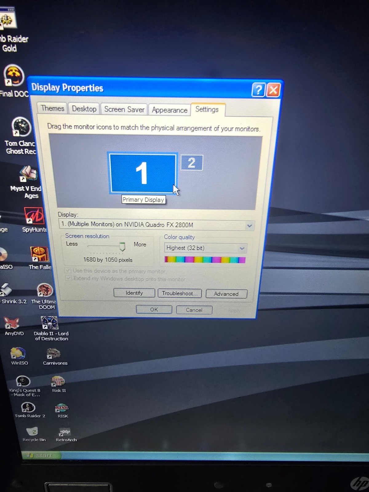 HP Elitebook 8740W 1TB Hard drive Win XP w/game cont. + recovery disc.