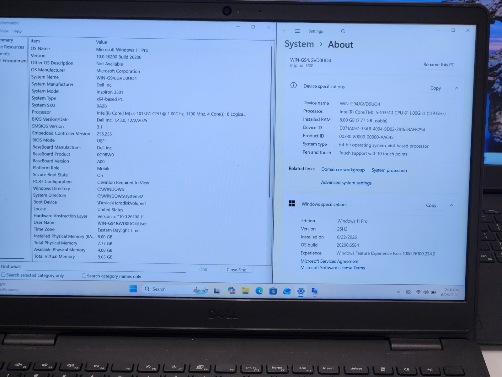 Lot of 3 Dell Inspiron 15 3501 15.6″ Touch i5-1035G1 1.0GHz 8GB 256GB SSD W11P