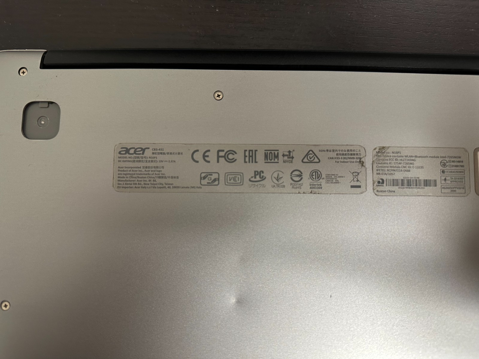 ACER CB3-431 N16P1 Chromebook Laptop/4GB | FOR PARTS