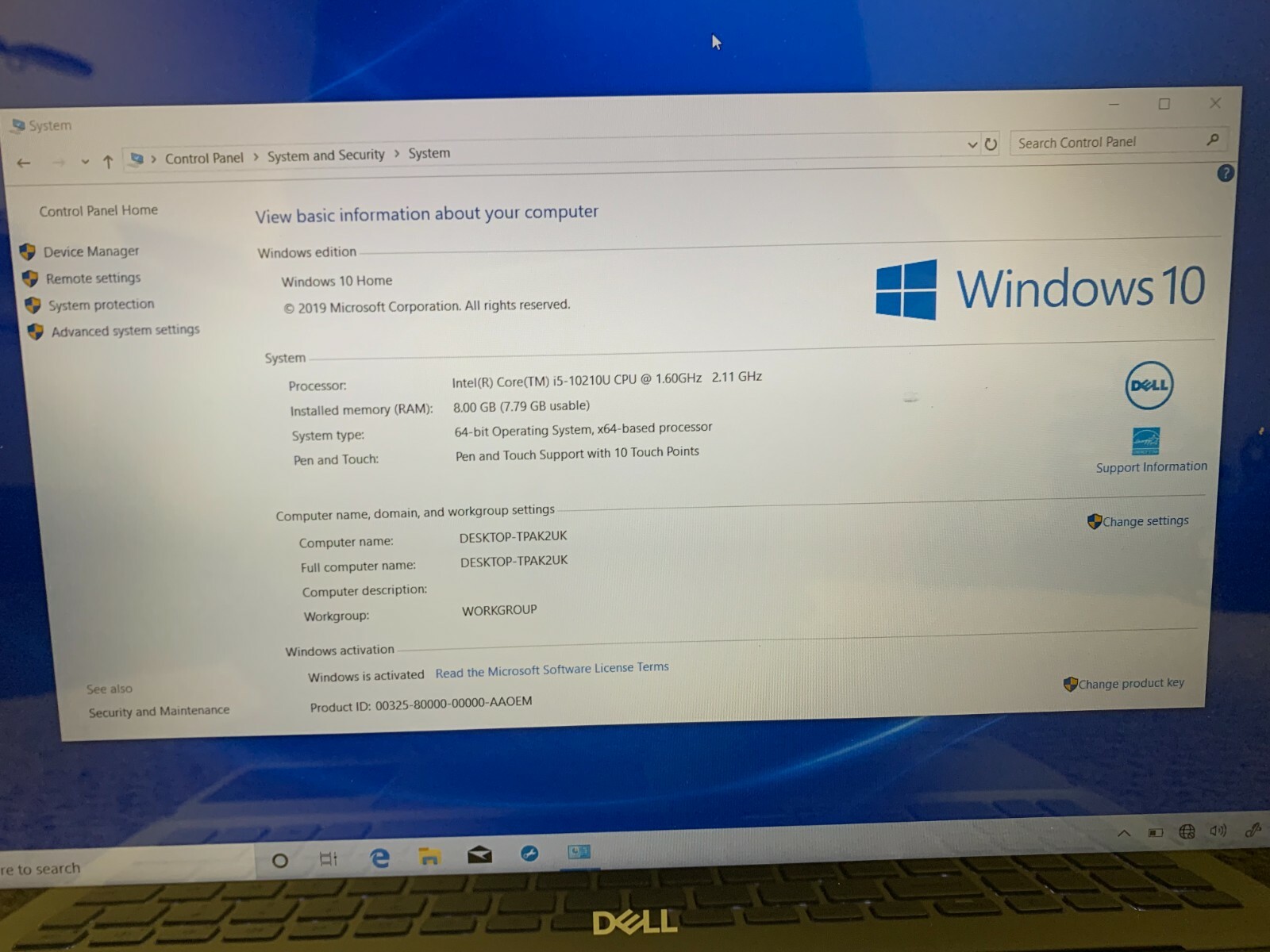 Dell Inspiron 7591 15.6″ 2-in-1 FHD Touch i5-10210U 8GB RAM 512GB+32GB Optane
