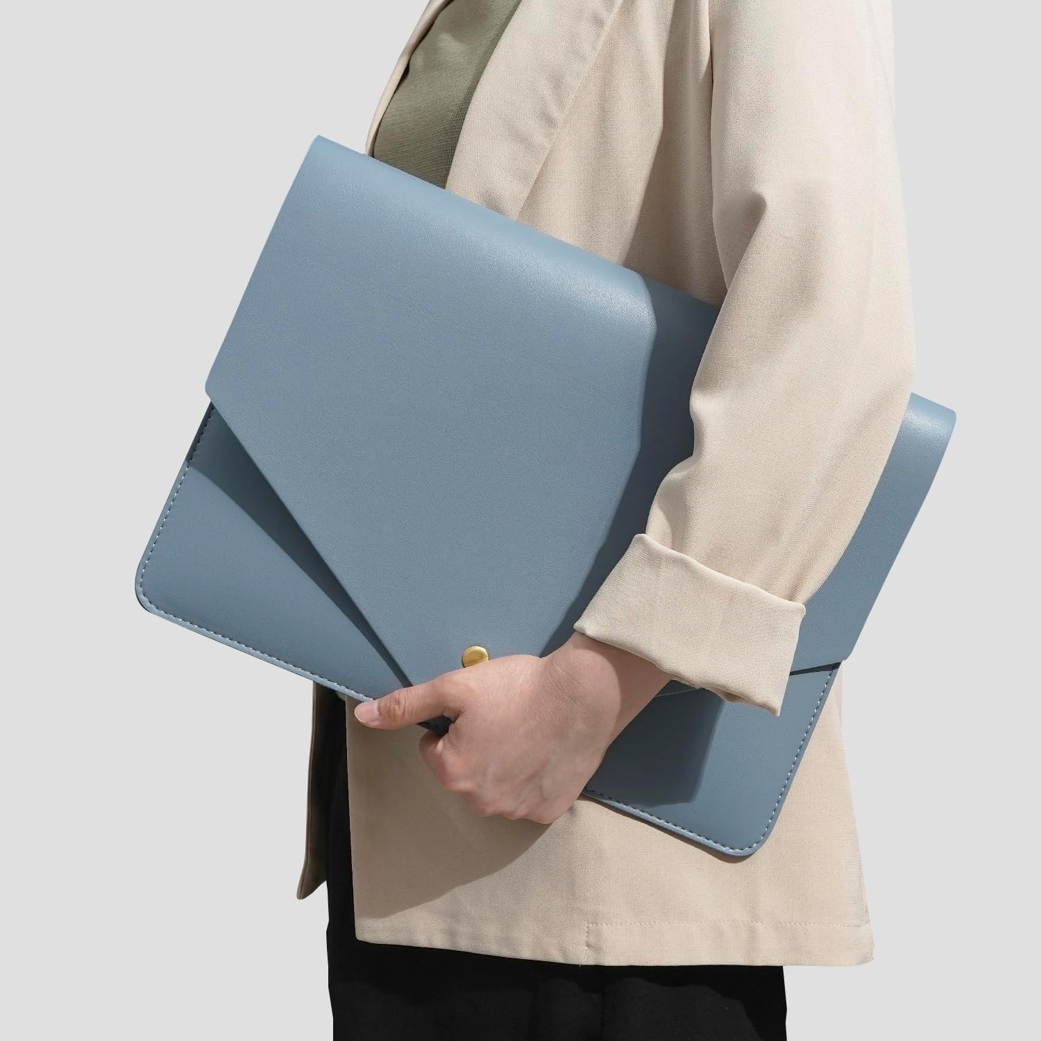 PU Leather Laptop Sleeve 13 Inch for 2024 13inch MacBook Air M3, MacBook Pro M2