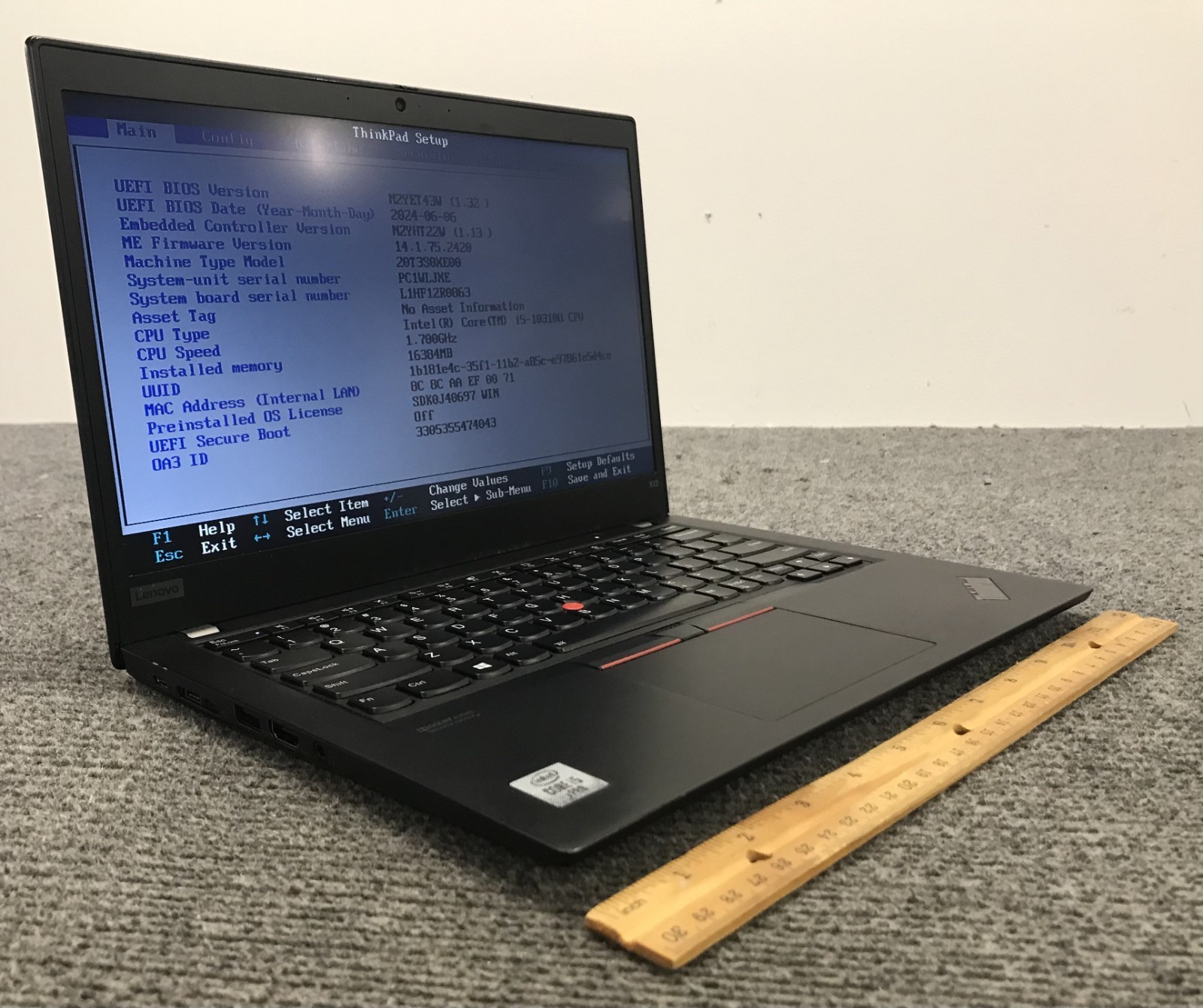 Lenovo ThinkPad X13 Gen 1 13.3″ i5-10310U 16GB RAM, No Storage, Boots to BIOS