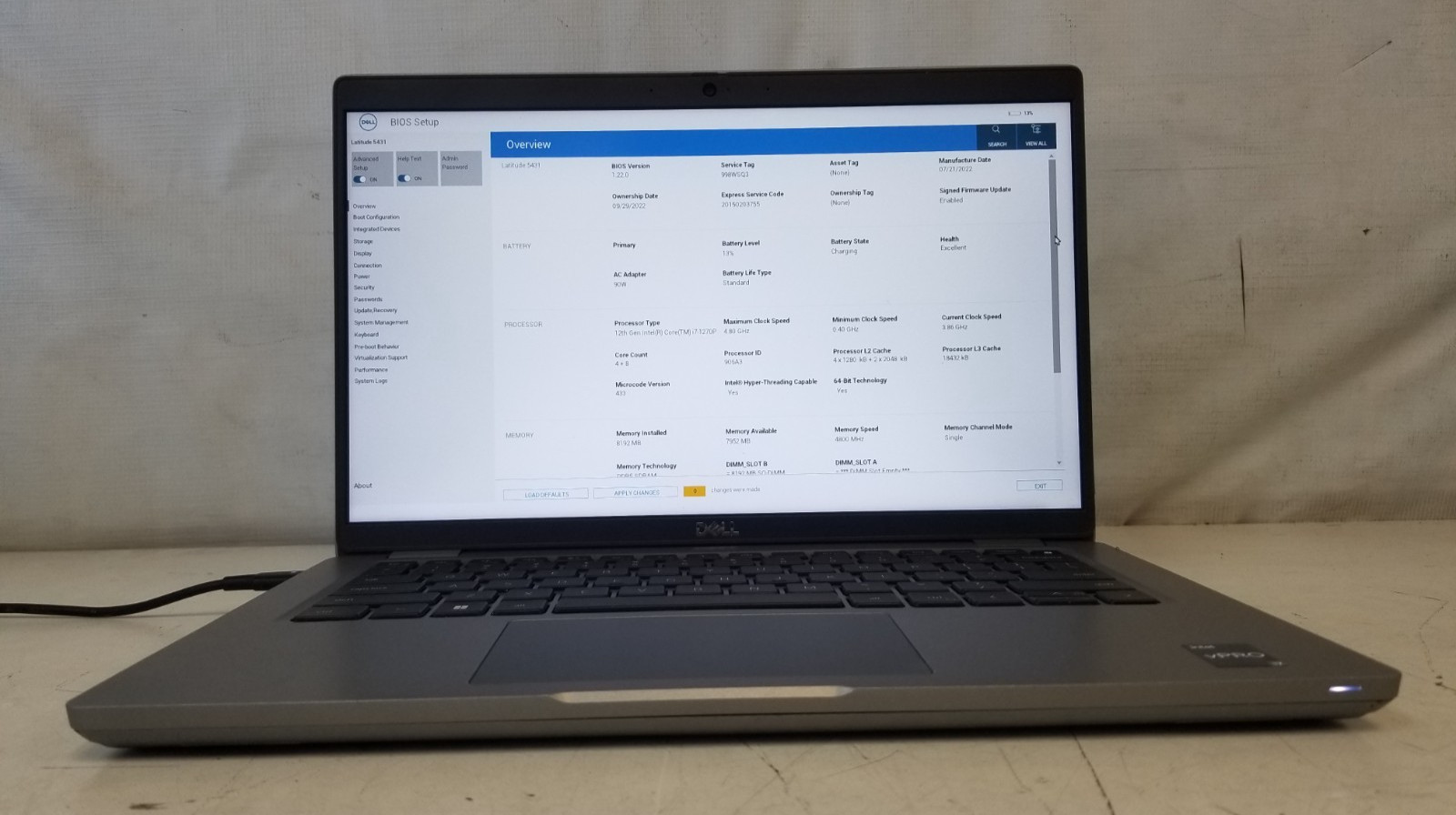 Dell Latitude 5431 Intel Core i7-1270P | 4.80GHz | 8GB DDR5 SDRAM | NO SSD/OS