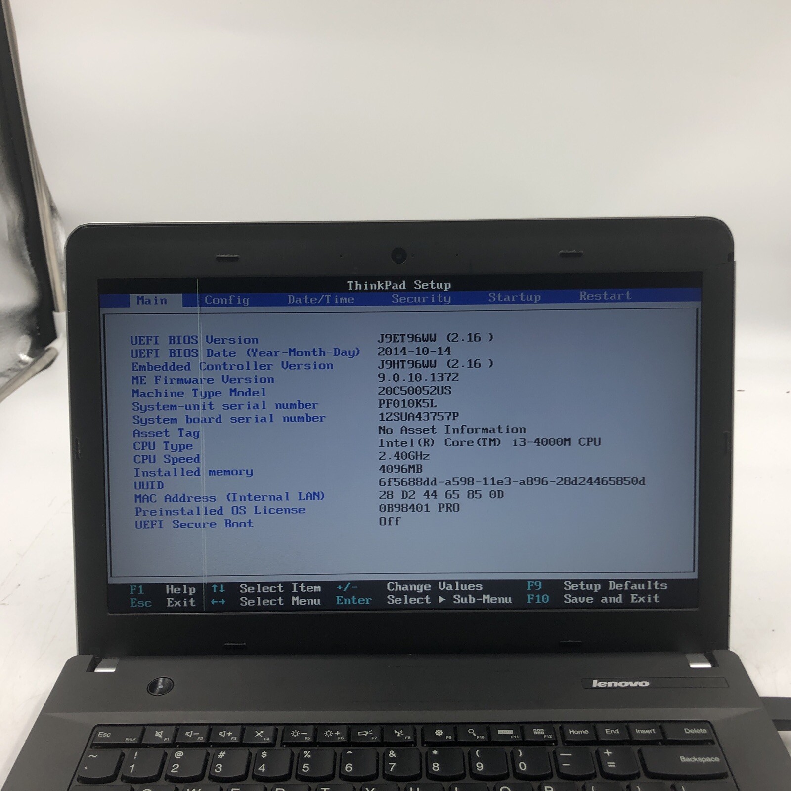 Lenovo Thinkpad E440 Laptop i3-4000M 2.4 4GB NO HDD/OS Bad Display/Keyboard PART