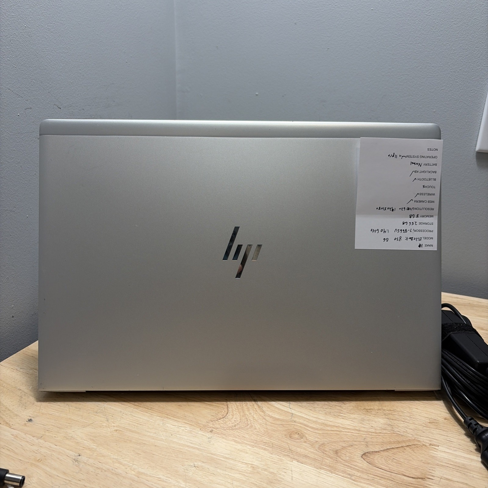 HP EliteBook 850 G6 CORE I7-8665u 1.90GHZ 8GB 256GB SSD WCAM WIFI W11 & CORD