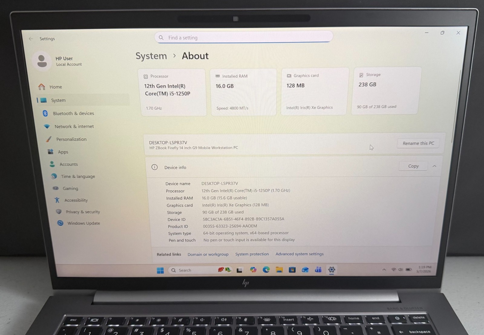 HP ZBook Firefly 14 G9 Laptop Intel i5 1.7GHZ 16GB 256GB Win 11 Pro 6Q3X1UT#ABA