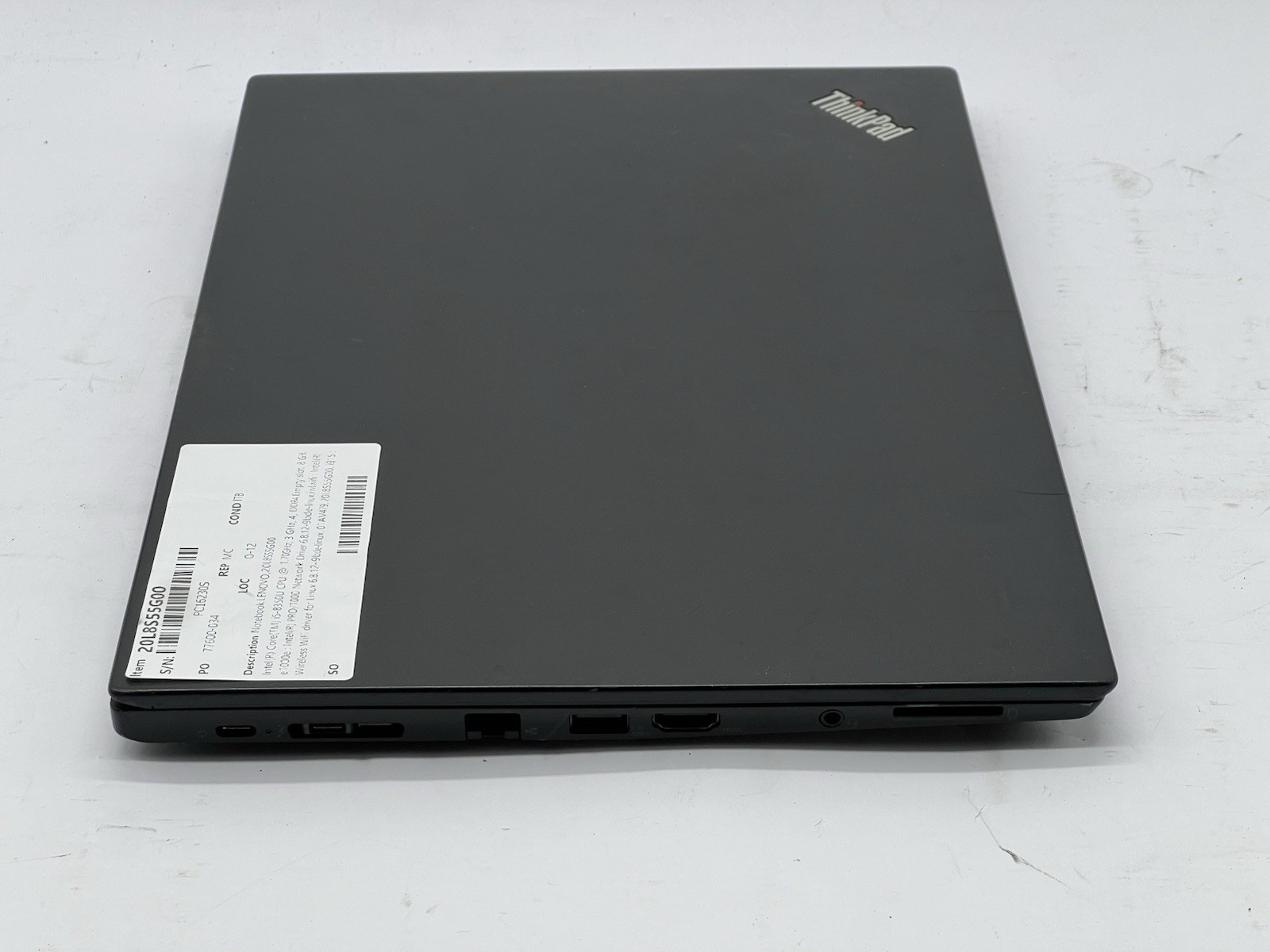 Lenovo ThinkPad T480s, i5-8350U CPU, @ 1.70GHz, 8GB RAM-No HDD/OS/Charger