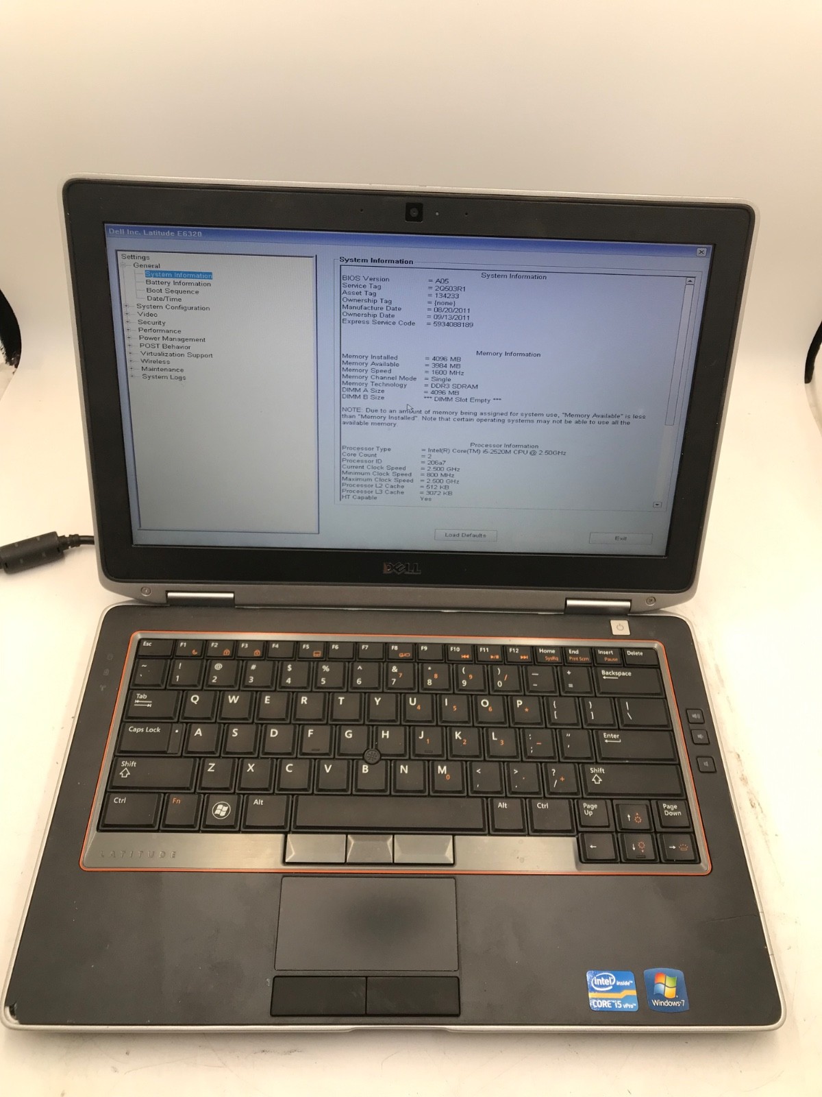 Dell Latitude E6320 Intel Core i5-2520M 13″ -BOOTS/POWER ISSUES – MZ