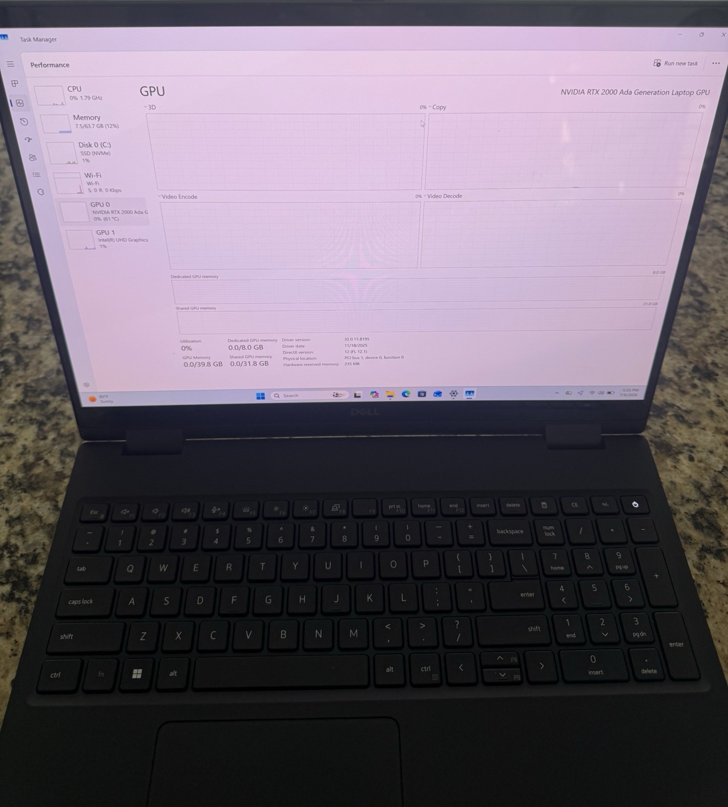 Dell Precision 7680 i9-13950HX 64GB 1TB SSD RTX 2000 Ada 16” UHD+ Touch Win11