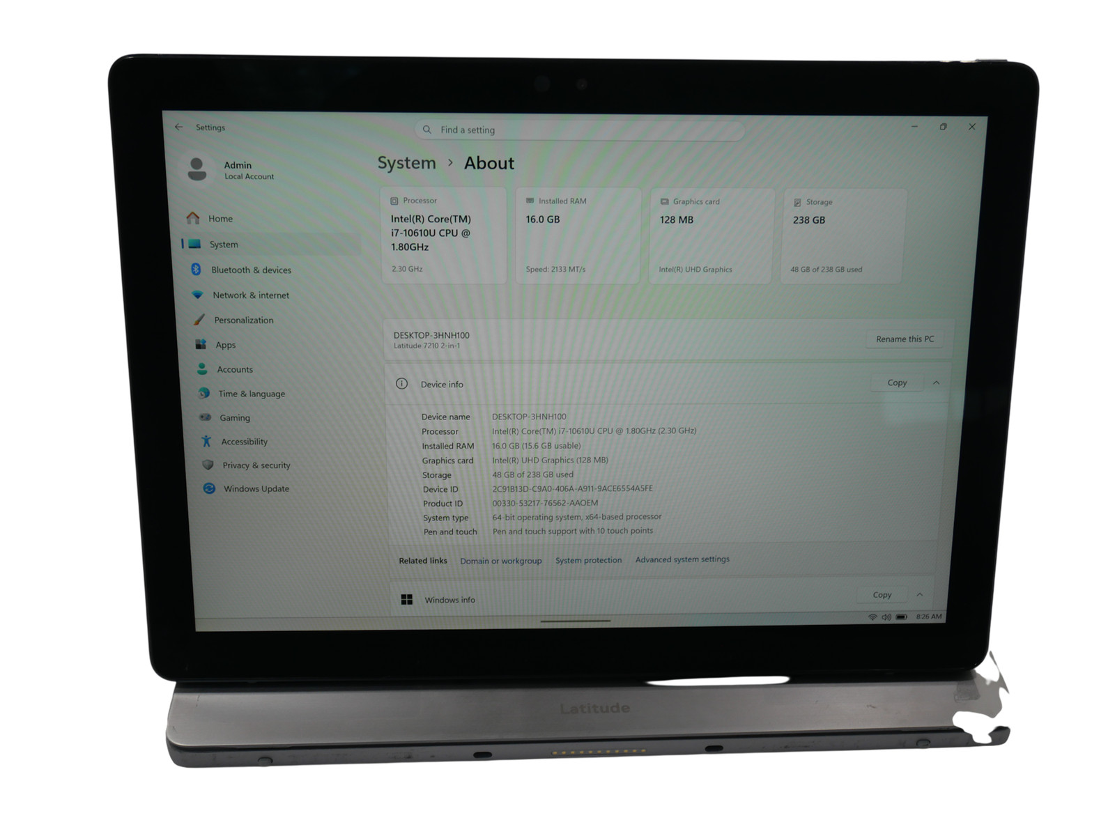 Dell Latitude 7210 Core i5-10310U 1.70GHz16GB 256GB SSD – Free shipping