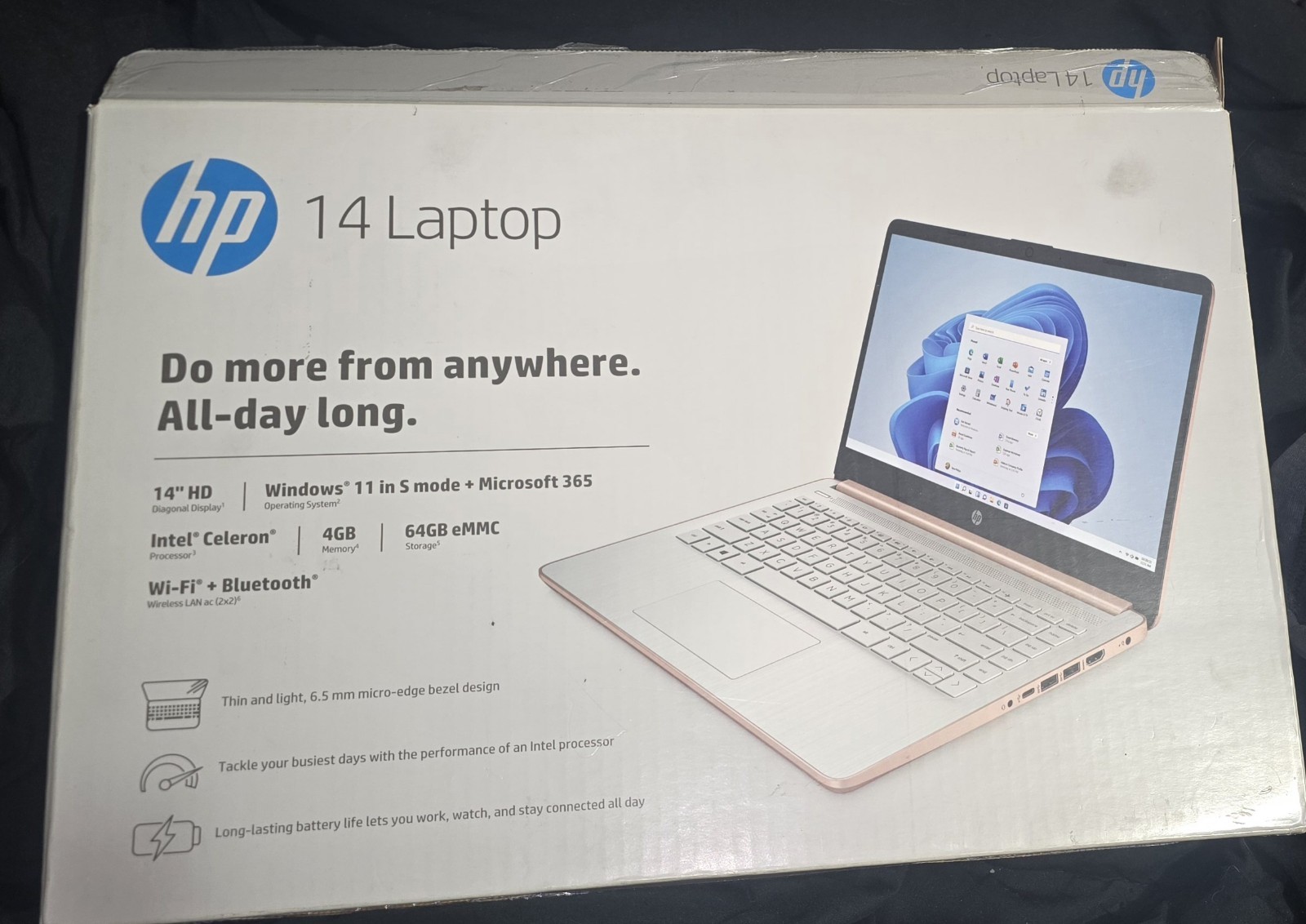 HP – 14″ Laptop – Intel Celeron – 4GB Memory – 64GB eMMC – Rose Gold