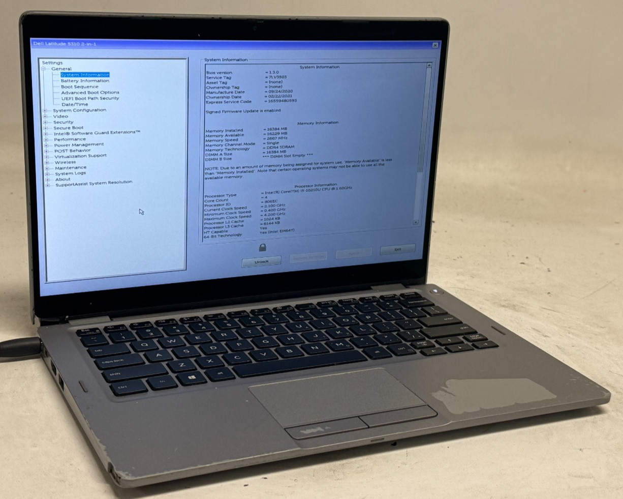 Dell Latitude 5310 2in1 13.3″ (i5-10210u – 16GB RAM – 256GB SSD – Win11Home)