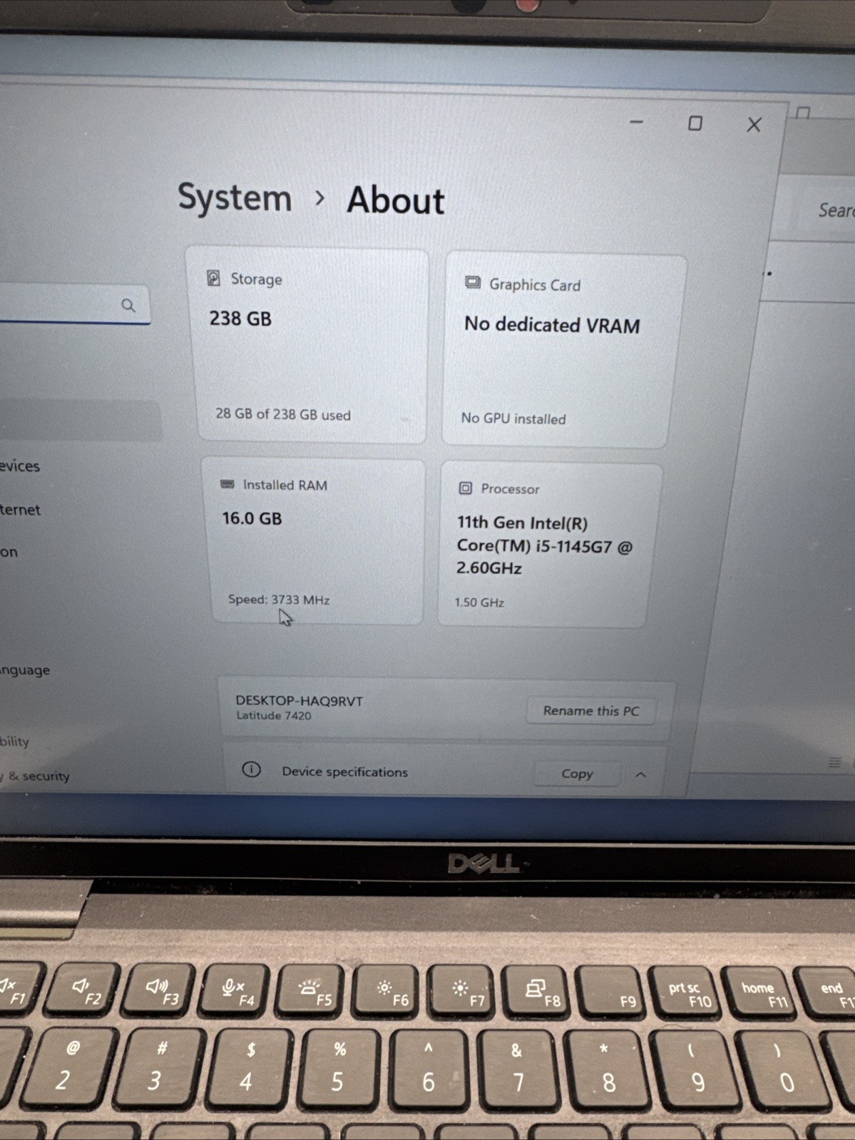 Dell Latitude 7420 14″ Laptop i5-1145G7 16GB RAM 256GB Good but READ