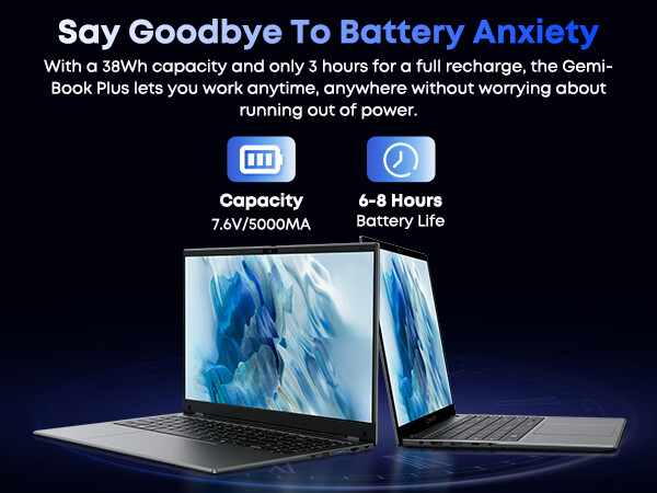 CHUWI GemiBook Plus Laptop Intel N100 3.4GHz 16GB RAM 512GB SSD 15.6″ WIN11