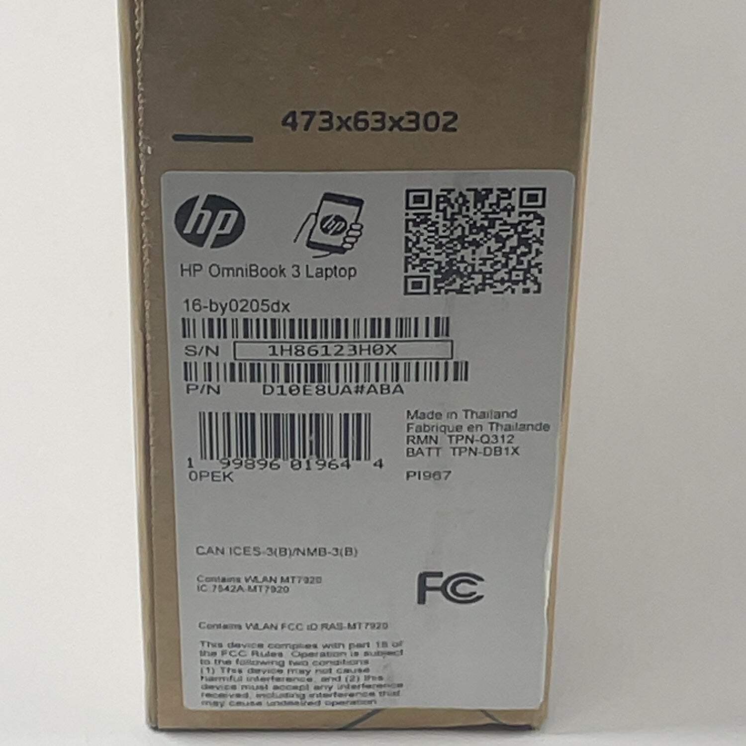 New HP OmniBook 3 16-by0205dx 16″ Ryzen 5 40 2.5GHz 16GB RAM 256GB SSD