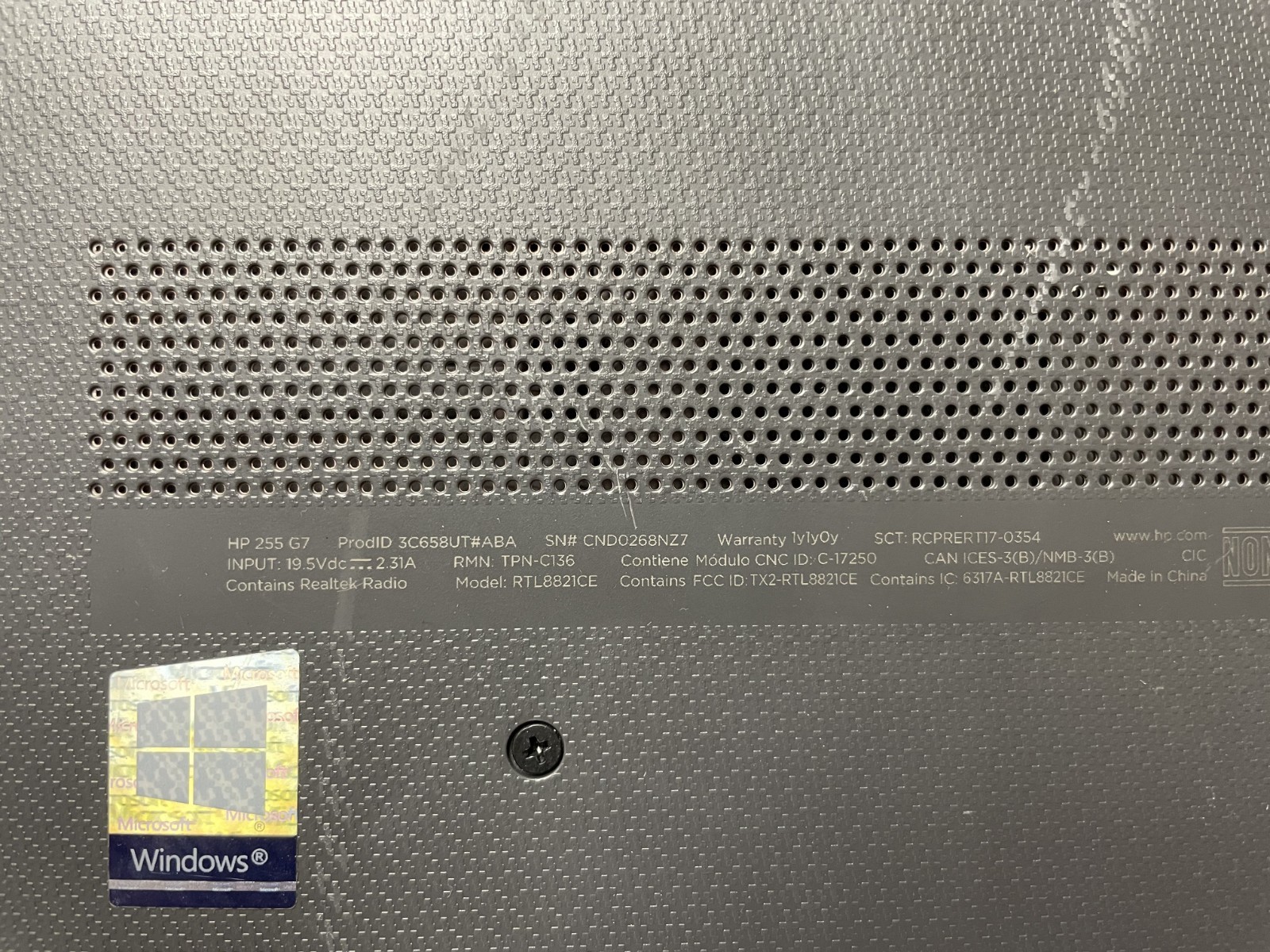 HP 255 G7 AMD A6-9225 2600MHz 8GB RAM NO SSD For Parts