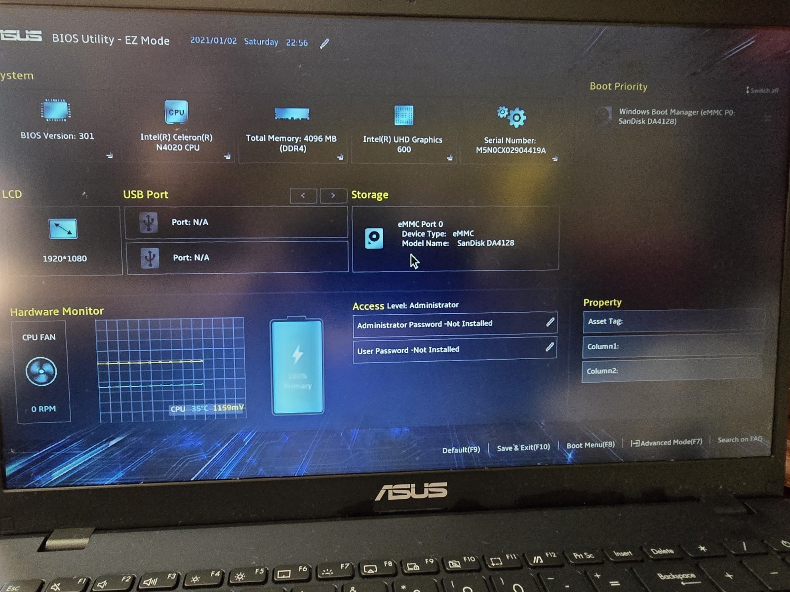 Asus L510MA-WB04 Notebook PC 1.1 Ghz 4GB DDR4 RAM
