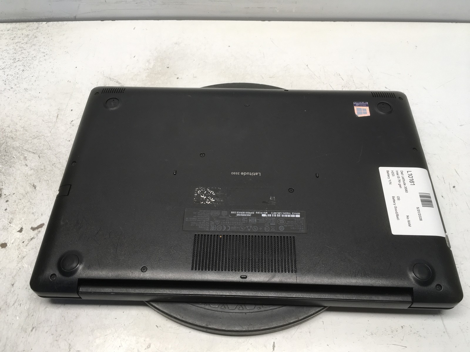 Dell Latitude 3590 Intel i3 7th gen No RAM NO HDD No Batt