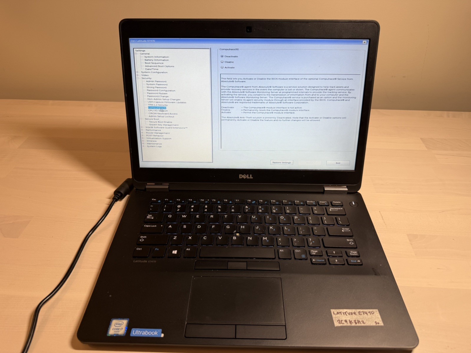 Dell Latitude E7470 Laptop Intel Core i7 6th Gen No HD/OS/AC Adapter