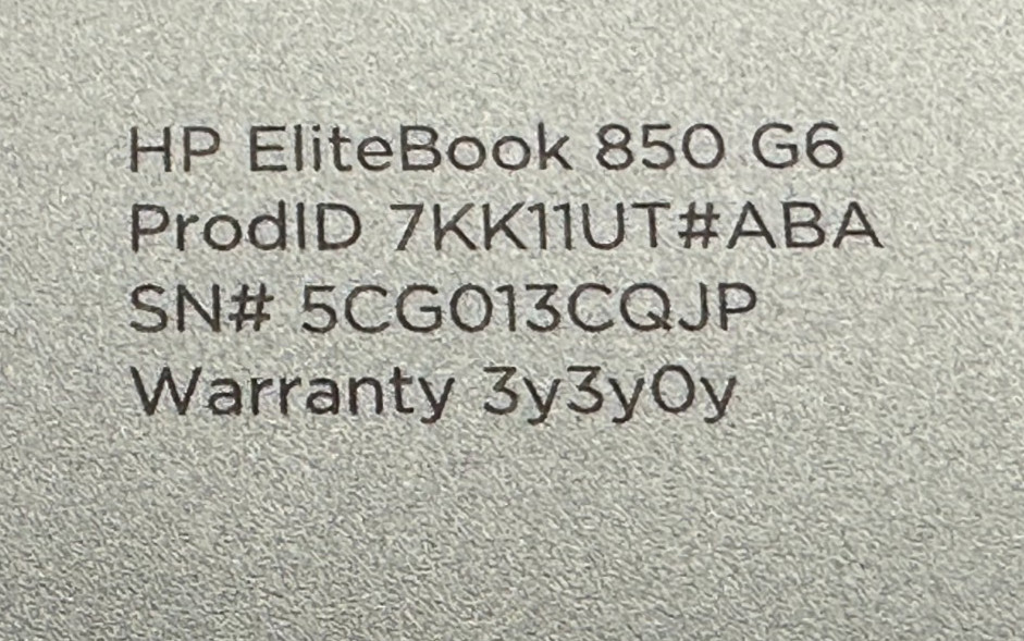 HP ELITEBOOK 850 G6 LAPTOP CORE i7-8565U @ 1.80Ghz 16GB RAM 238GB SSD (lp521)