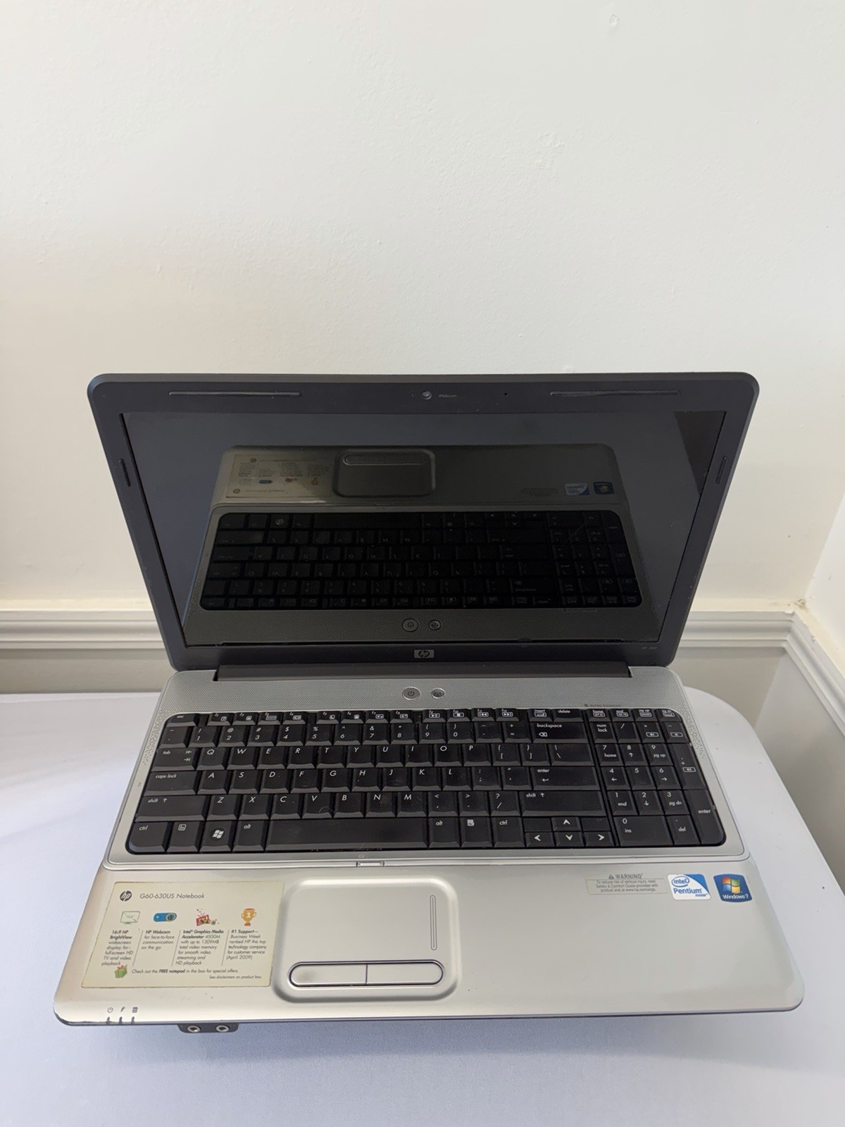 HP Notebook G60-630US Laptop – Good Screen – Intel Pentium T4400 – Read Des