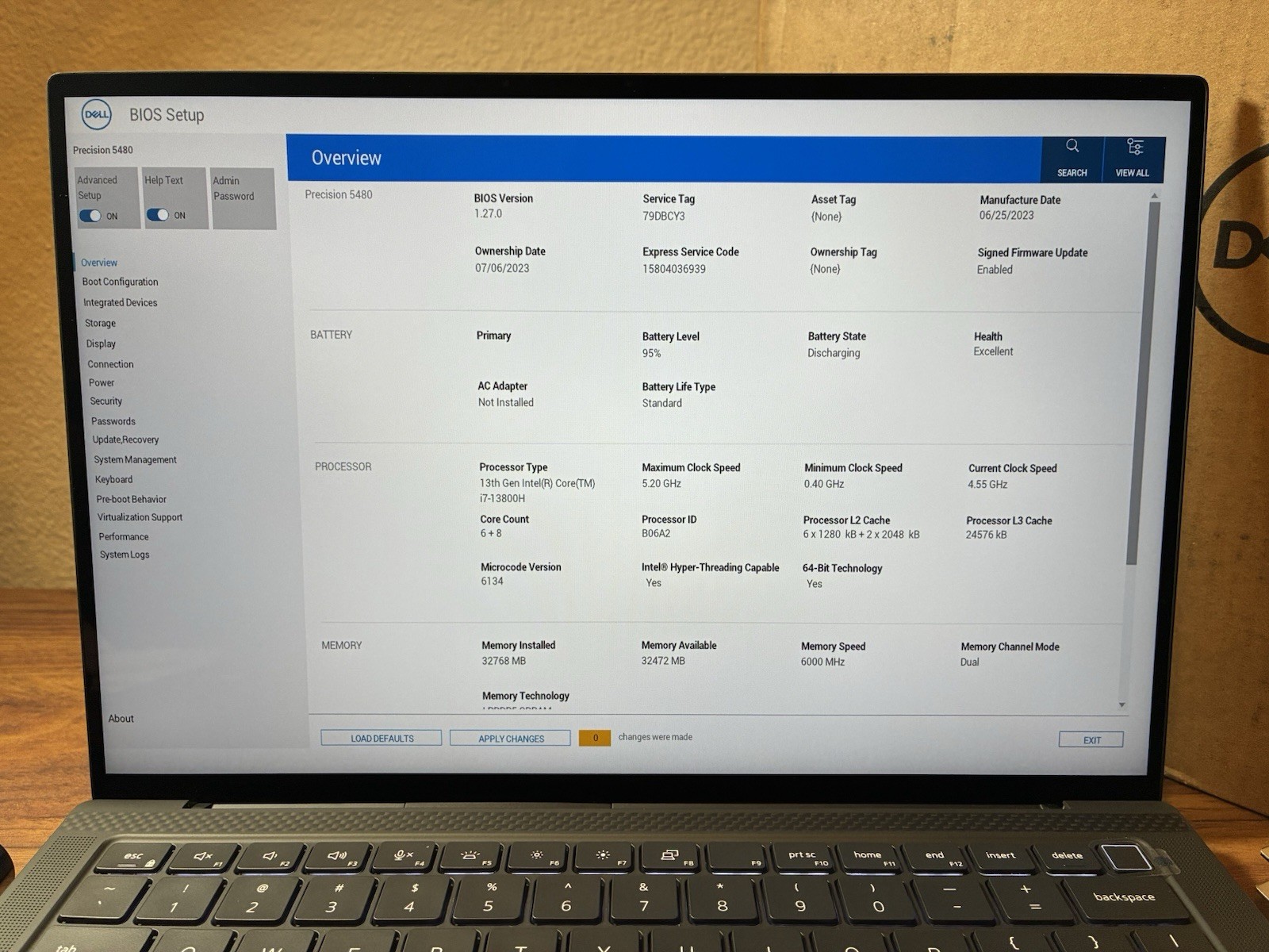 Grade A DELL Precision 5480 Laptop i7-13800H QHD+ TOUCH 32GB 1TB SSD RTX A1000!