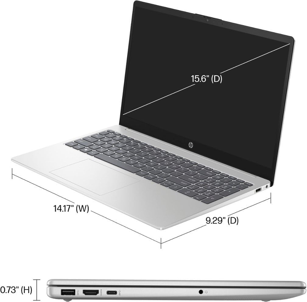 HP 15.6″ Full HD Touch-Screen Laptop AMD Ryzen 5 7520U 8GB RAM 512GB SSD Silver