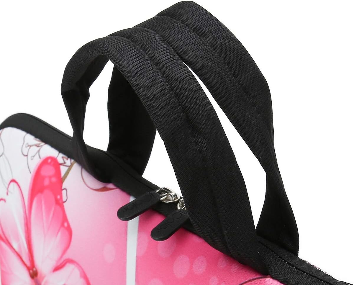 Neoprene Tablet Sleeve Cover with Handle for 9.7 to 10.2 Inch Apple iPads – Pink