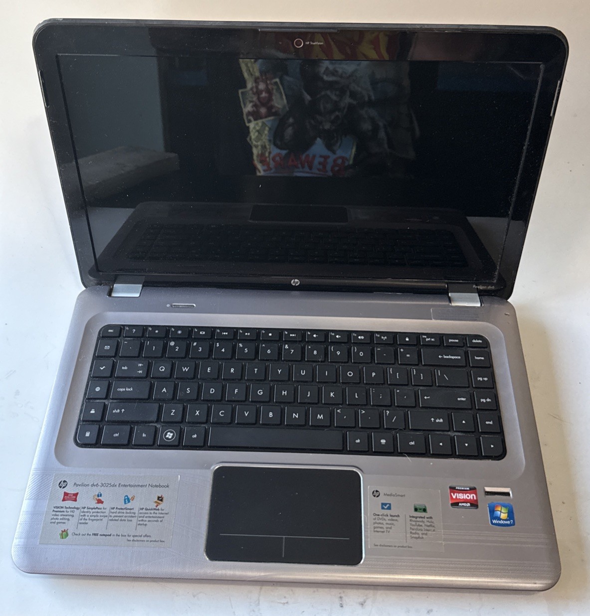 HP Pavilion DV6 laptop for parts Or Repair – No power Cord Unable To Test