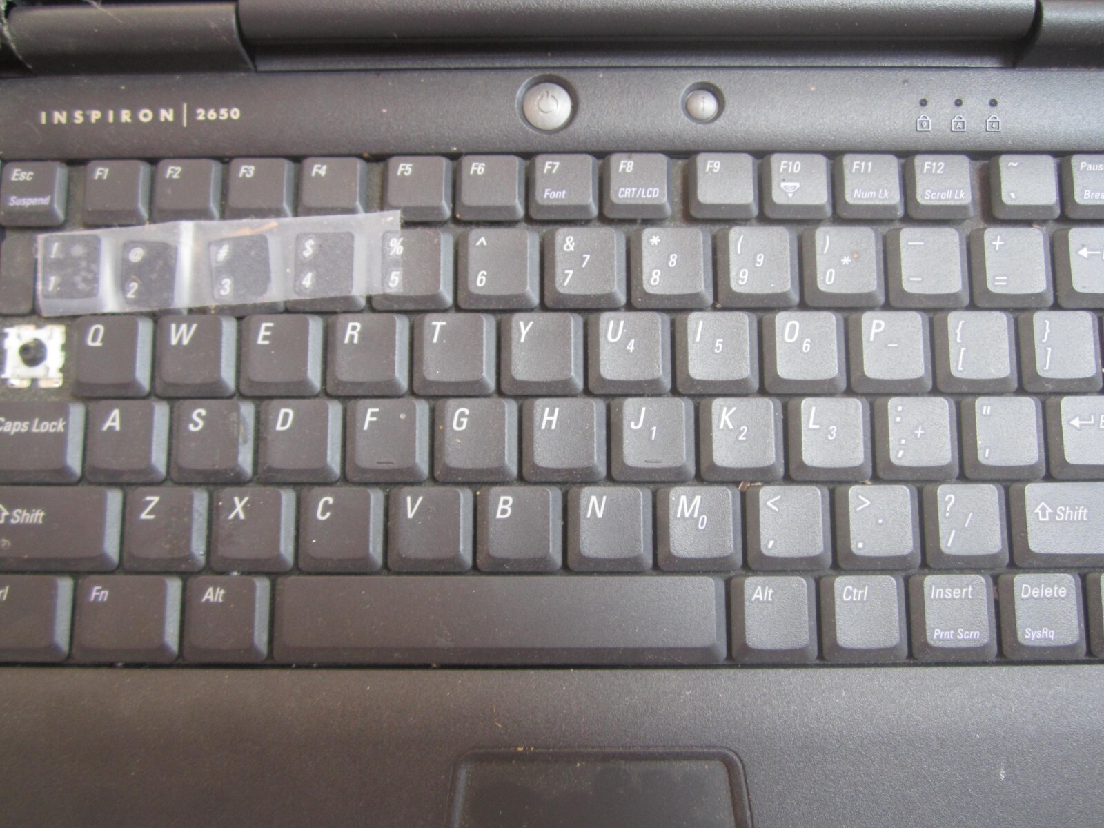 DELL INSPIRON 2650 LAPTOP 256MBRAM 30GBHD SCREEN INTACT BAD BATT NO CORD – PARTS
