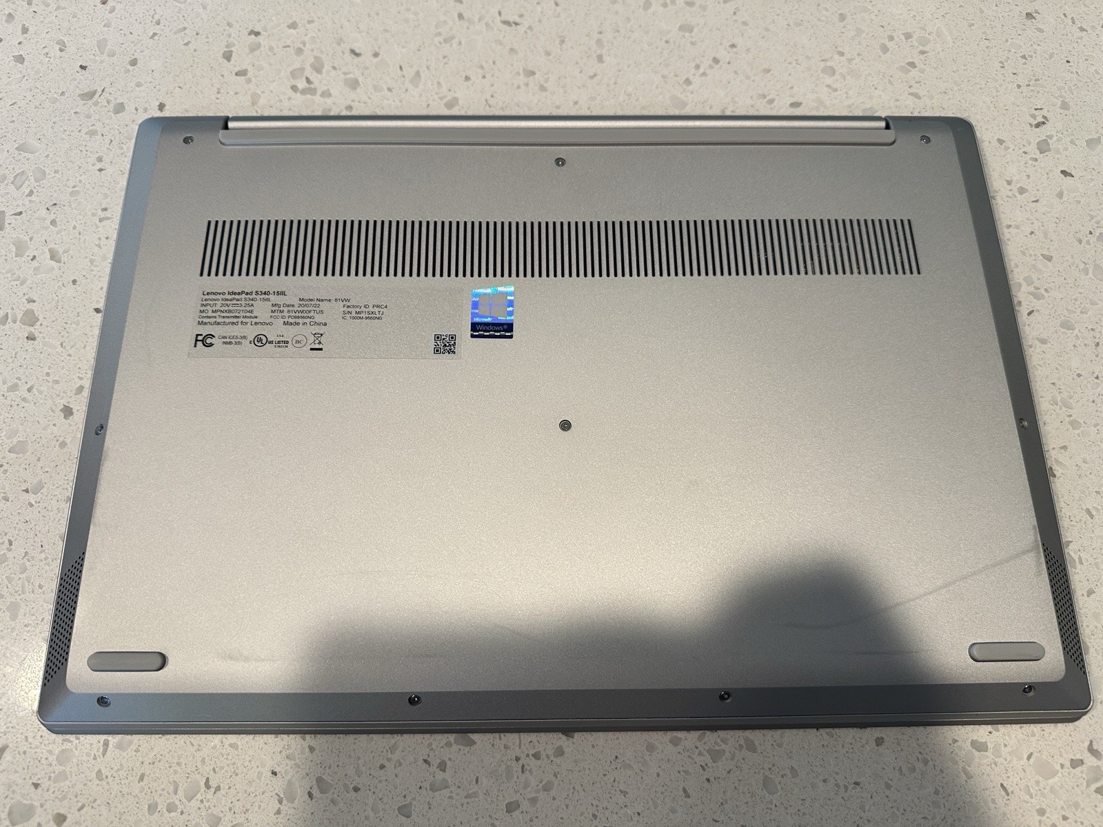 Lenovo IdeaPad S340-15IIL 15.6″ i7-1065G7, 12GB RAM, 256GB, Platinum Grey