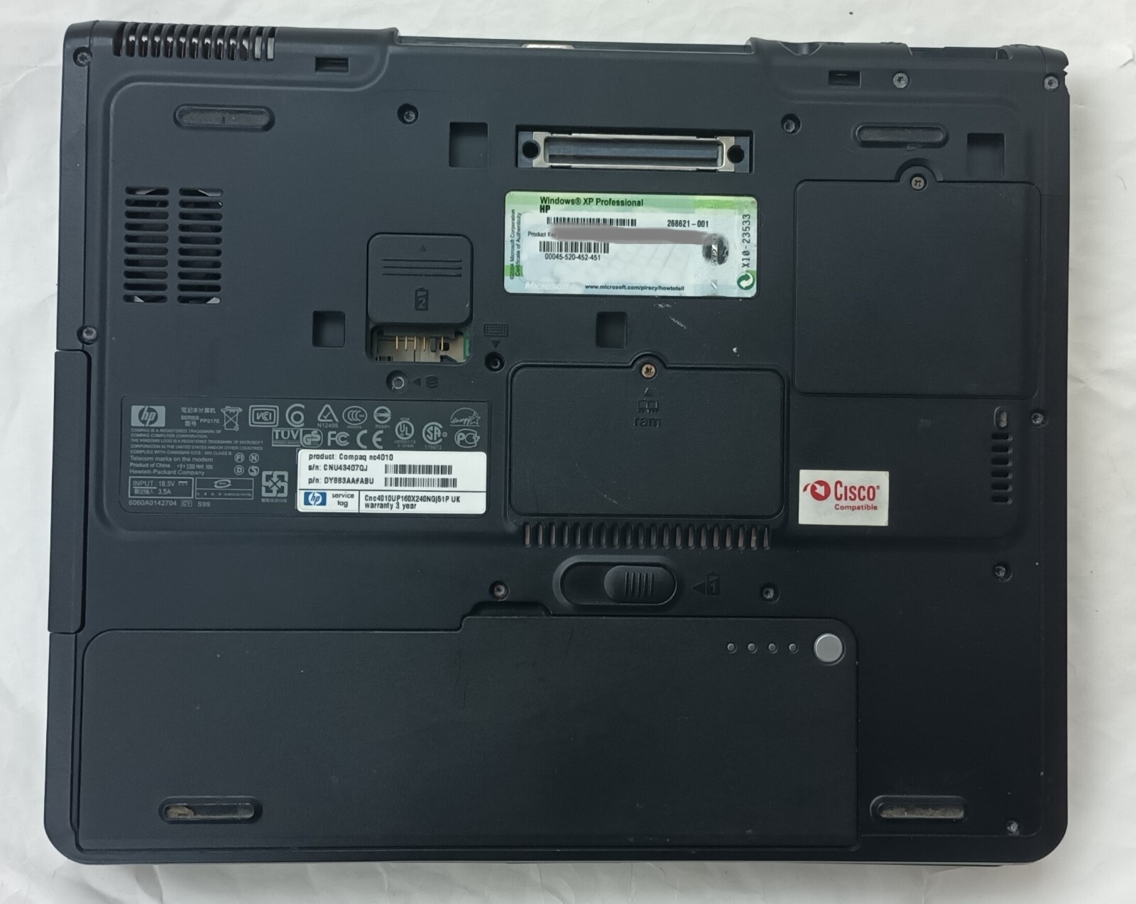 Compaq nc4010 Laptop 358809-001 12.1″ 512MB 60GB Wi-Fi Windows XP ATI Radeon