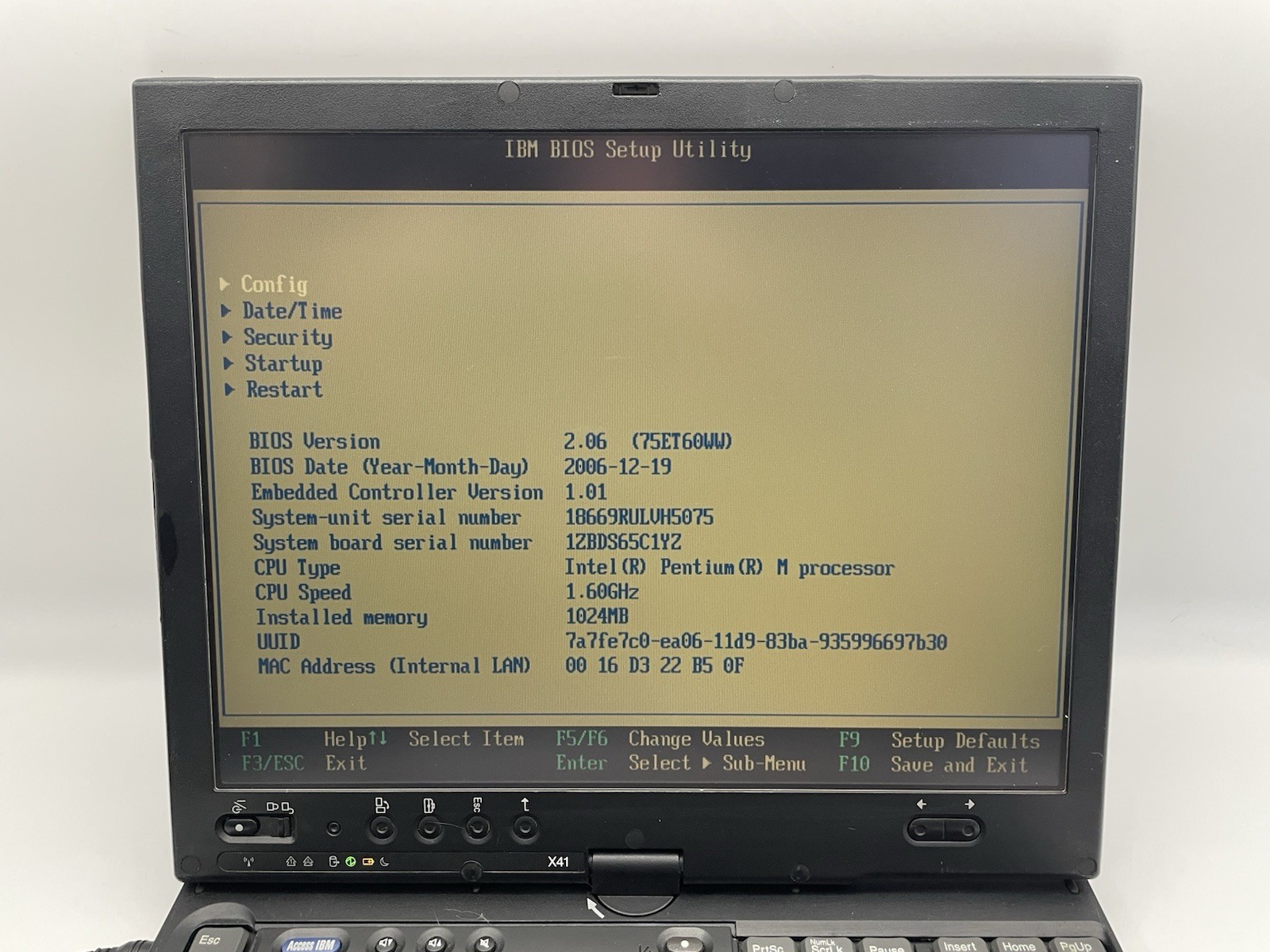 IBM ThinkPad X41 1866-9RU Intel Pentium M 1.6GHz 40GB HDD 12″ Tablet Laptop