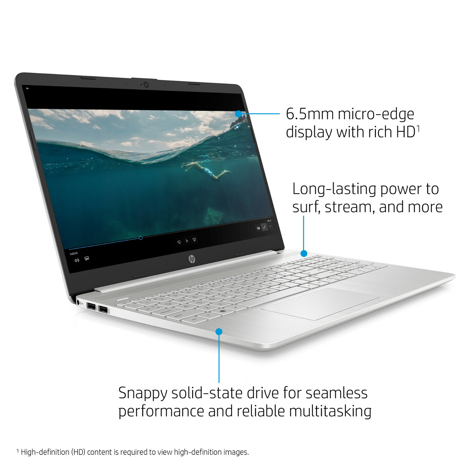 HP 15.6″ HD Laptop Intel 10th Gen i3-1005G1 4GB RAM 128GB SSD Windows 10 Home