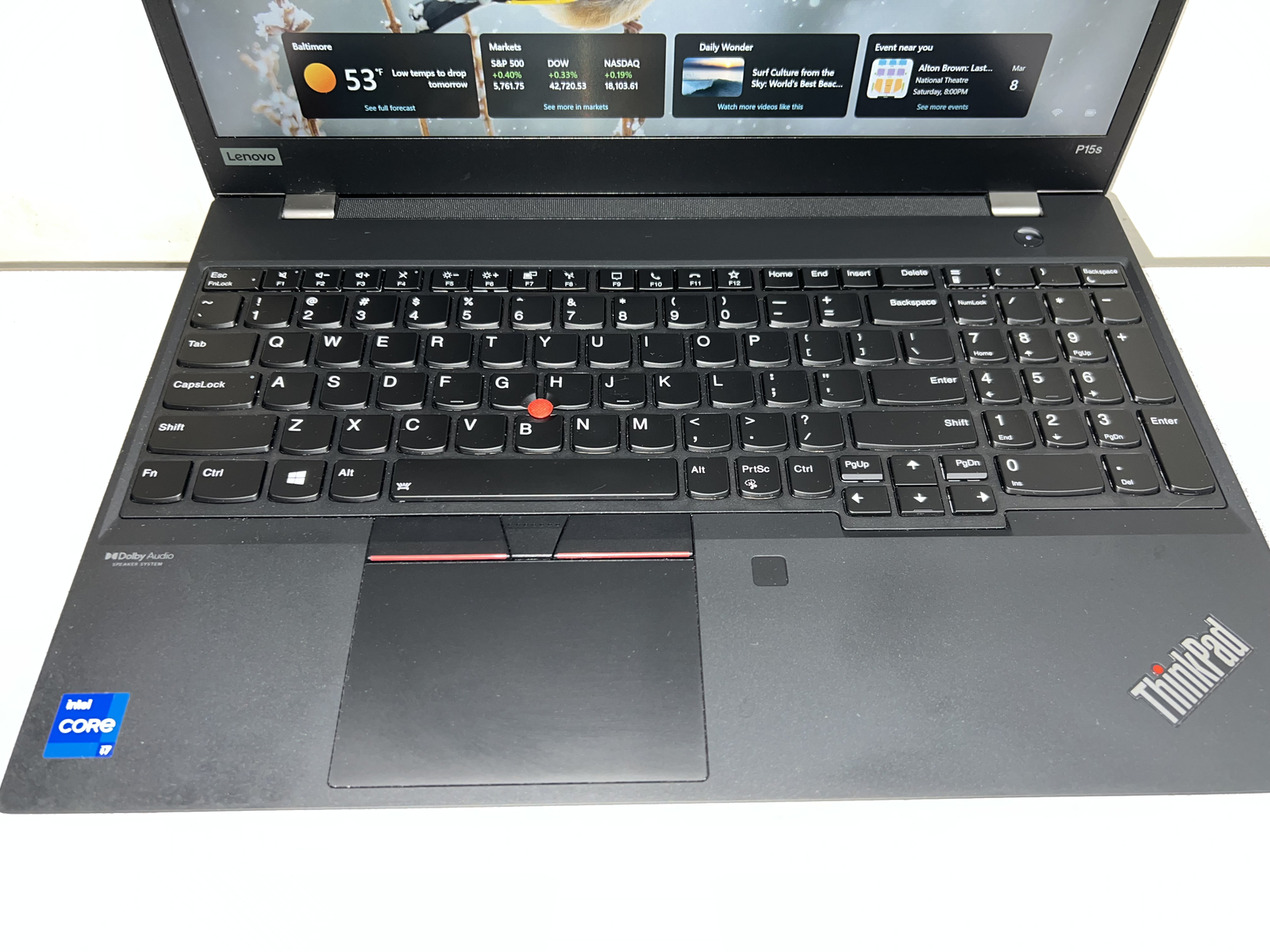 Lenovo ThinkPad P15s 1TB SSD 8GB Ram i7-10510U Win11Pro 15.5″ w/Charger!