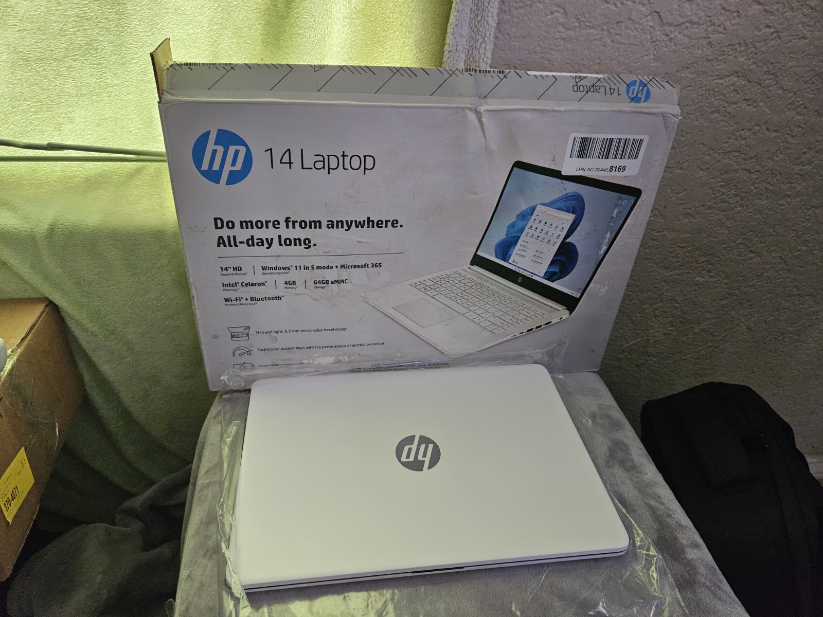 HP Laptop 14″ Intel Celeron 4GB 64GB eMMC Windows 11 S Mode Silver