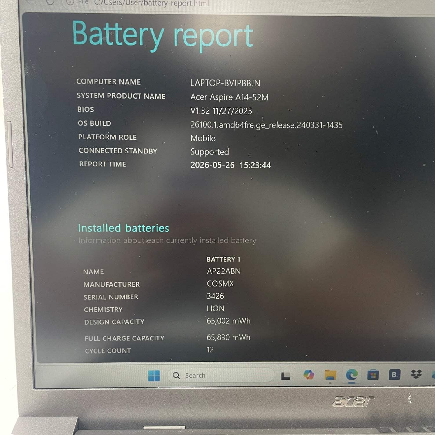 Acer Aspire 14 AI N24Q14 Core Ultra 5 226V 2.1GHz 16GB RAM 512GB Intel Arc A370M
