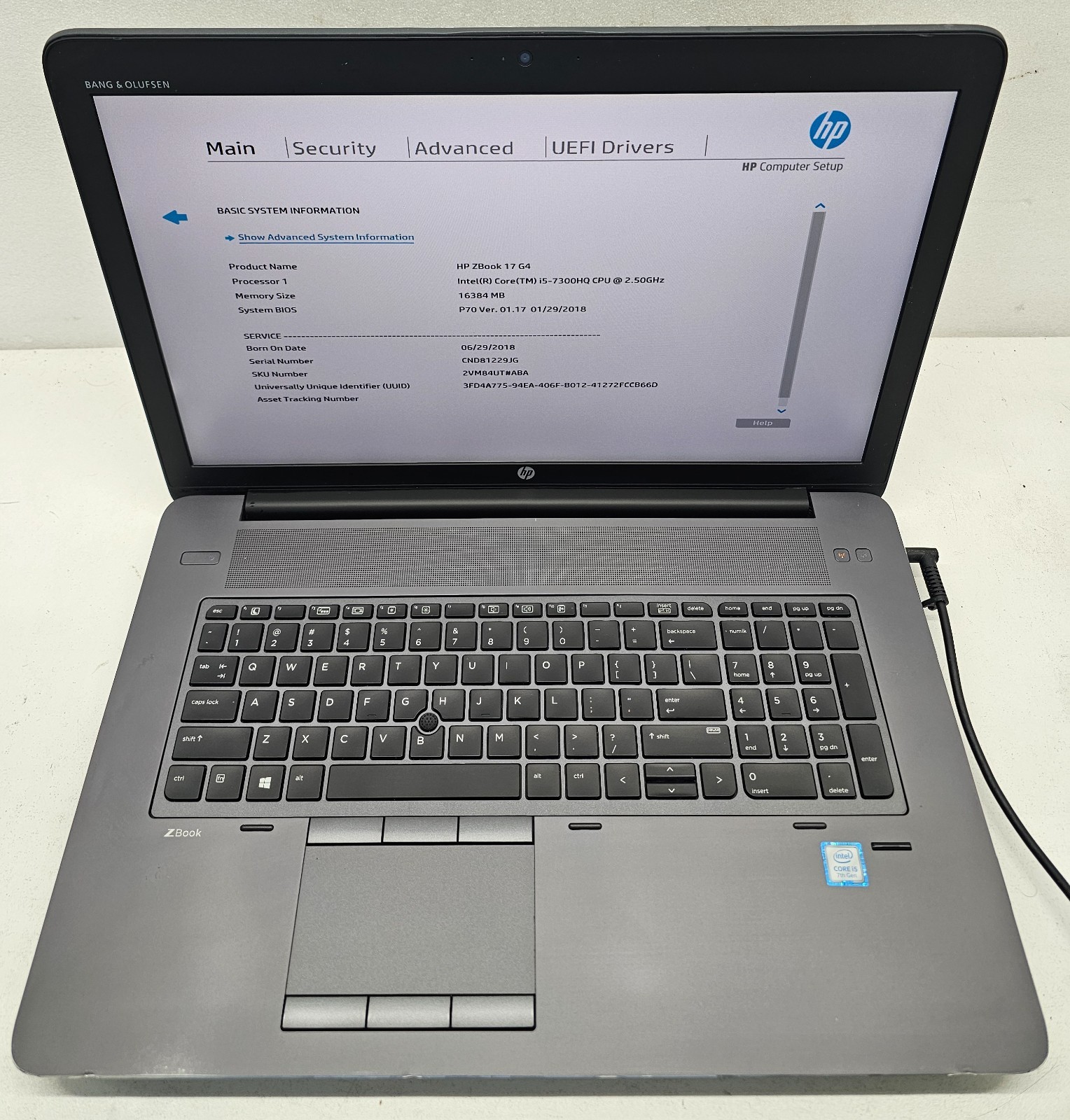 HP ZBook 17 G4 17.3″ Laptop Intel Core i5-7300HQ 16GB Ram NO HD/OS (FL)