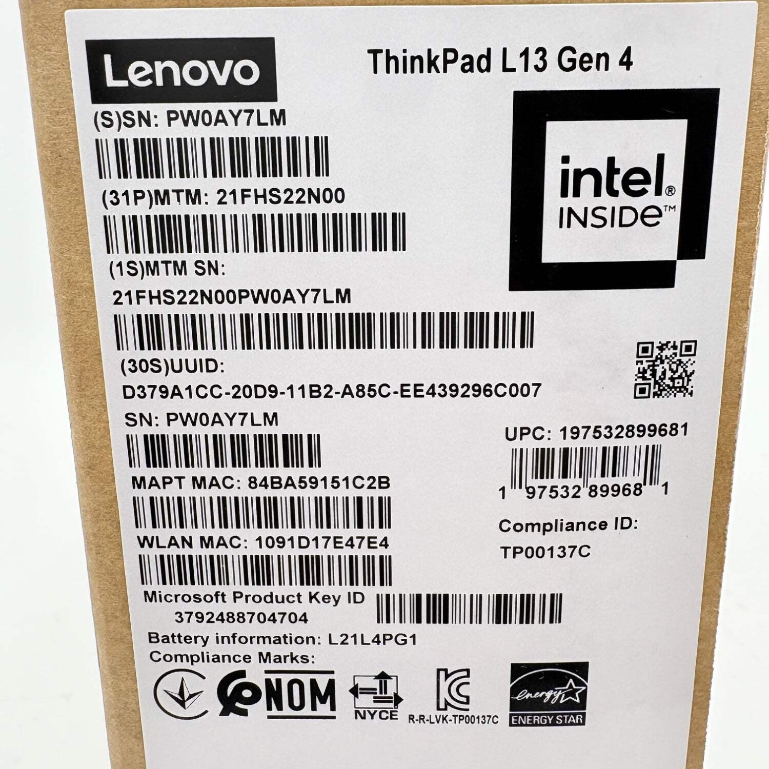 New Lenovo ThinkPad L13 Gen 4 13.3″ i5-1335U 1.4GHz 16GB RAM 256GB SSD