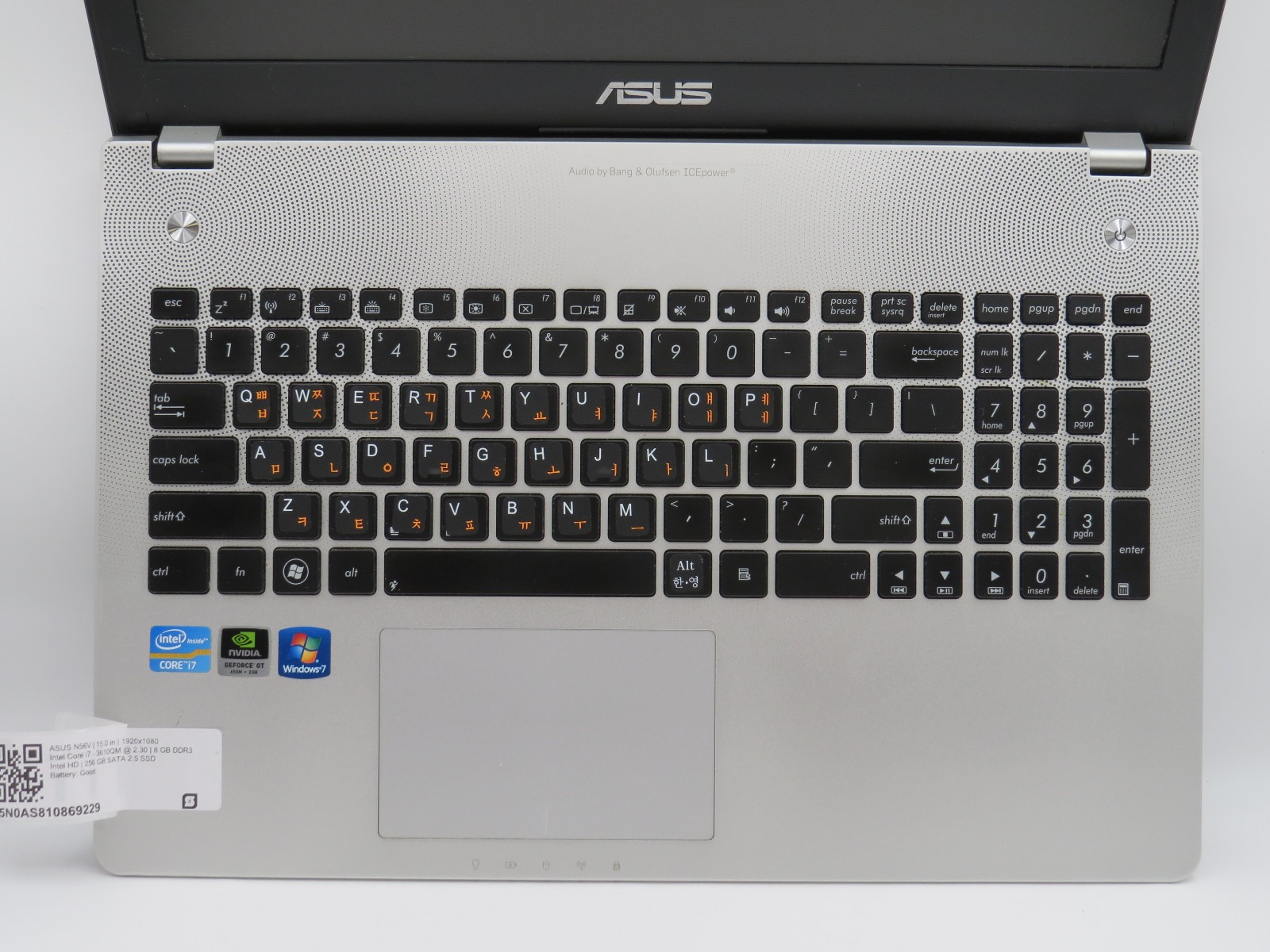 ASUS N56V | i7-3610QM @ 2.3GHz | 8GB DDR3 | 256GB 2.5″ SATA SSD | GeForce 650M |
