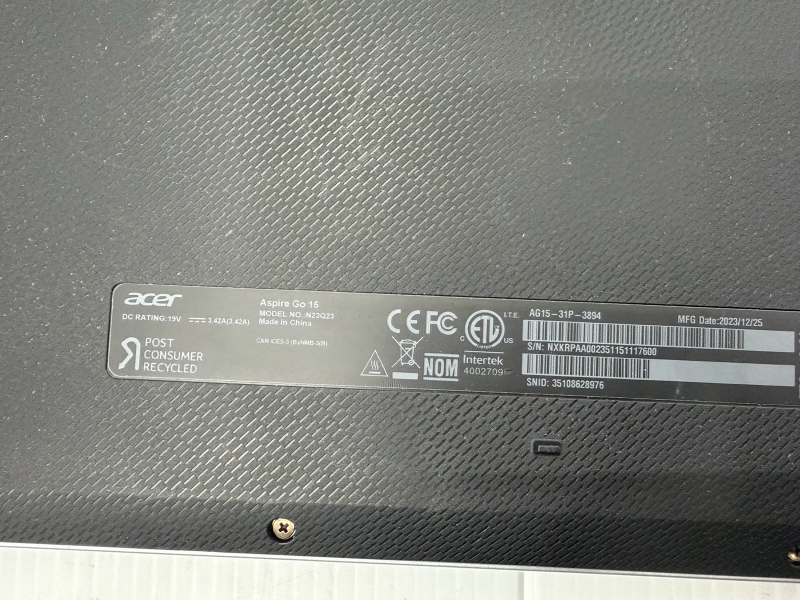 Acer Go 15 Windows 11 256GB SSD 8GB RAM Intel Core i3-N305 @ 1.80GHz N23Q23