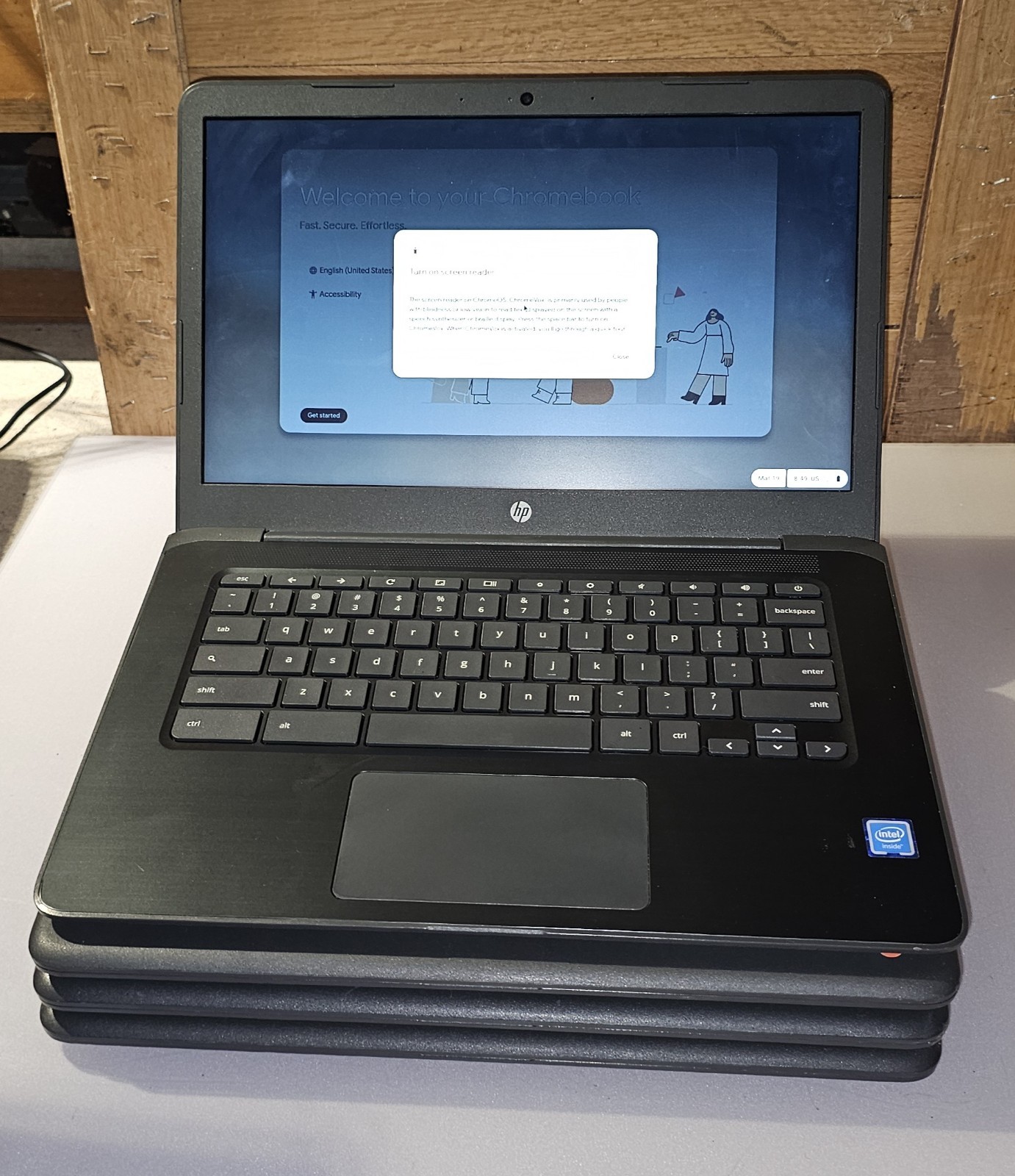 Lot of 10 HP Chromebook 14 G5 14″ 16GB Intel Celeron N3350 1.1GHz 4GB Laptop