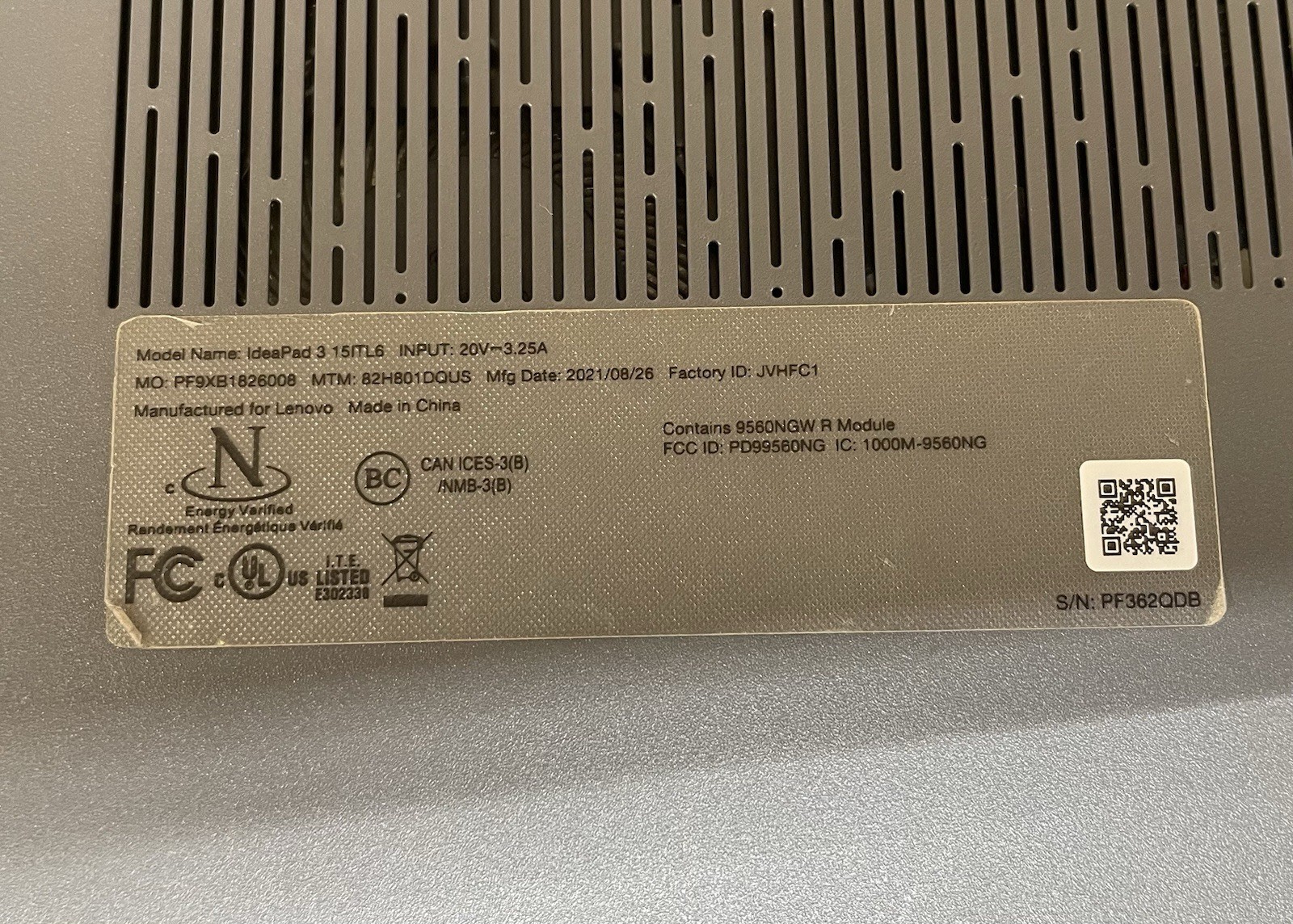 Lenovo IdeaPad 3 15ITL6 Intel Core i5-1135G7@2.40GHz 12GB RAM 256GB SSD WIN 11P