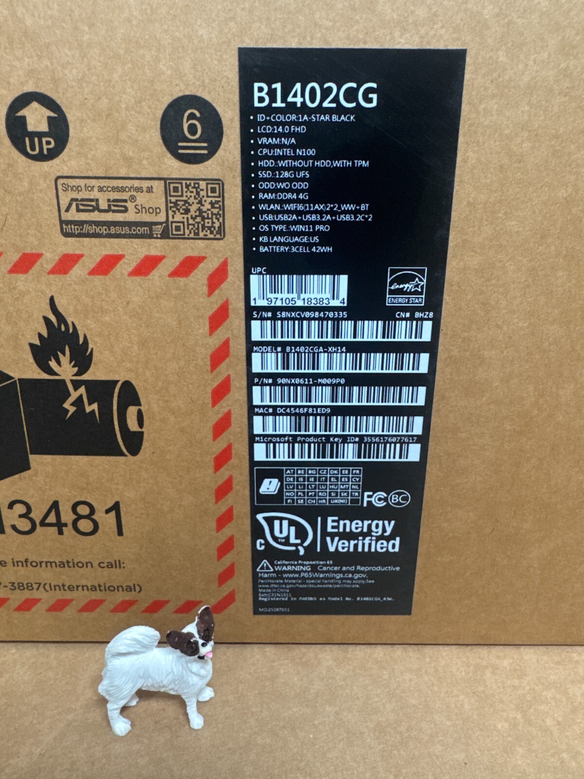 Asus ExpertBook B1 14″ Laptop N100 4GB 128GB SSD W11P B1402CGAXH14 🇺🇸 🇺🇸