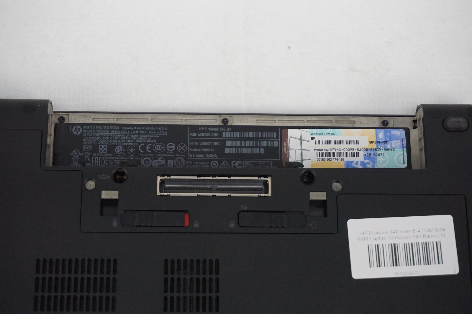 HP Probook 640 Intel i5-4210M 8GB RAM Laptop Computer NO Battery No Hard Drive