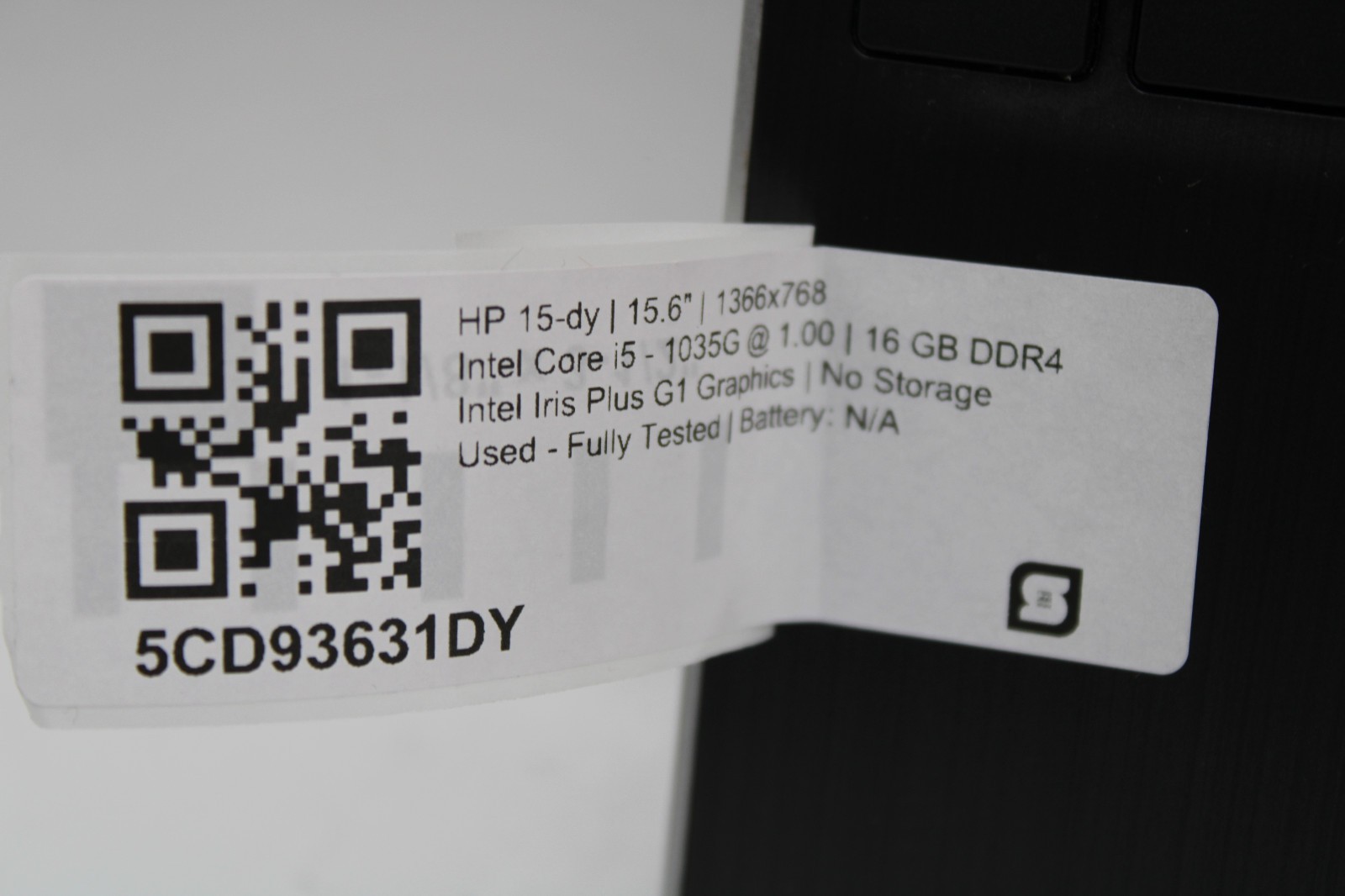 HP 15-dy1751ms _ i5-1035G1 @ 1 GHz _ 16GB RAM _ No SSD / OS