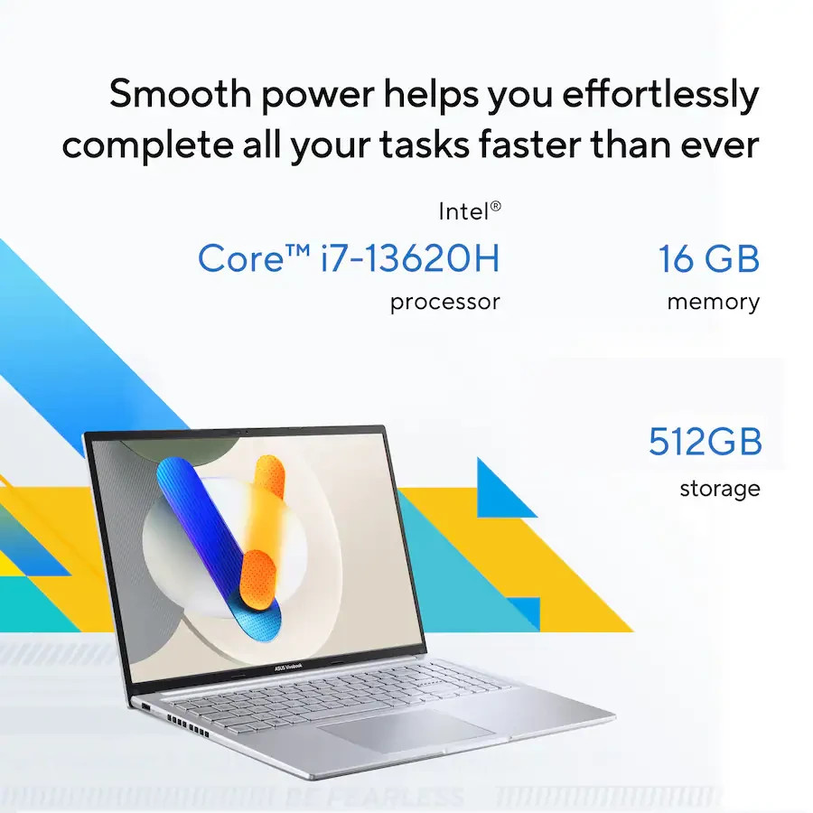 ASUS Vivobook 16 Laptop 16″ IPS FHD+ Intel Core i7-13620H 16GB RAM 512GB SSD