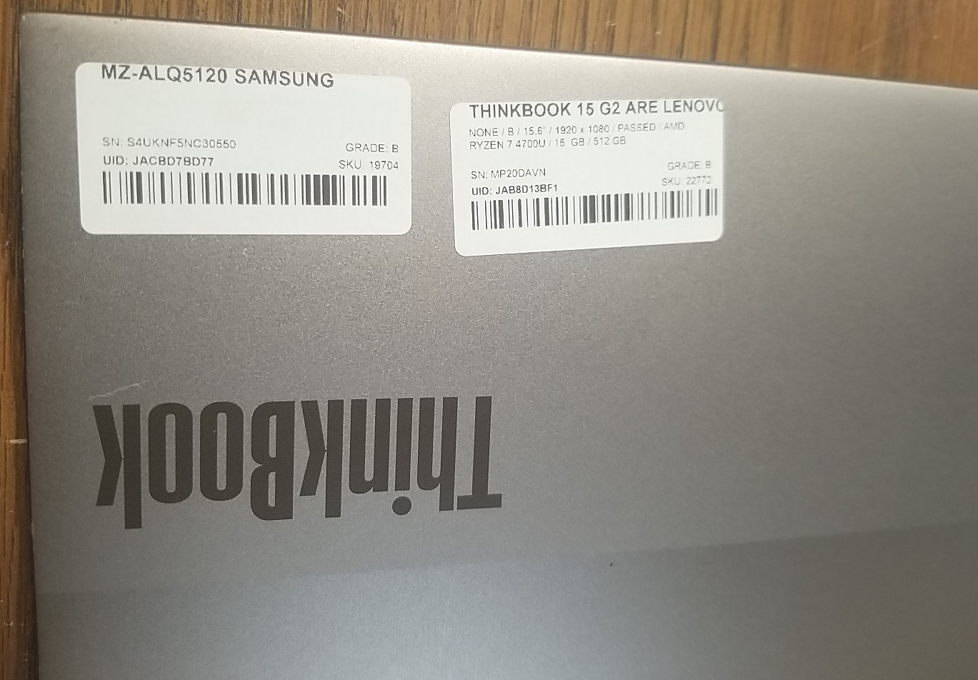 Lenovo ThinkBook 15 G2 15.6″ W/ Touch, Ryzen 7 4700U, 16GB, 512GB SSD Laptop
