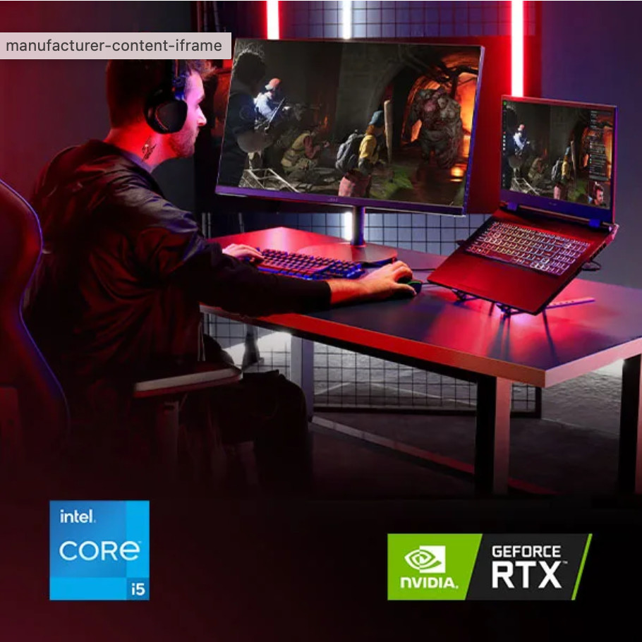 Acer Nitro 5 Laptop 17.3″ Intel i5-12500H 12core, RTX 3050, 32GB RAM, 512GB SSD