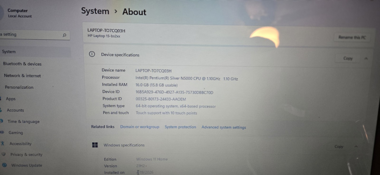 HP 9461NGW Celeron N5000 1.10GHz 15.6″ Laptop w/16GB, 1TB HDD